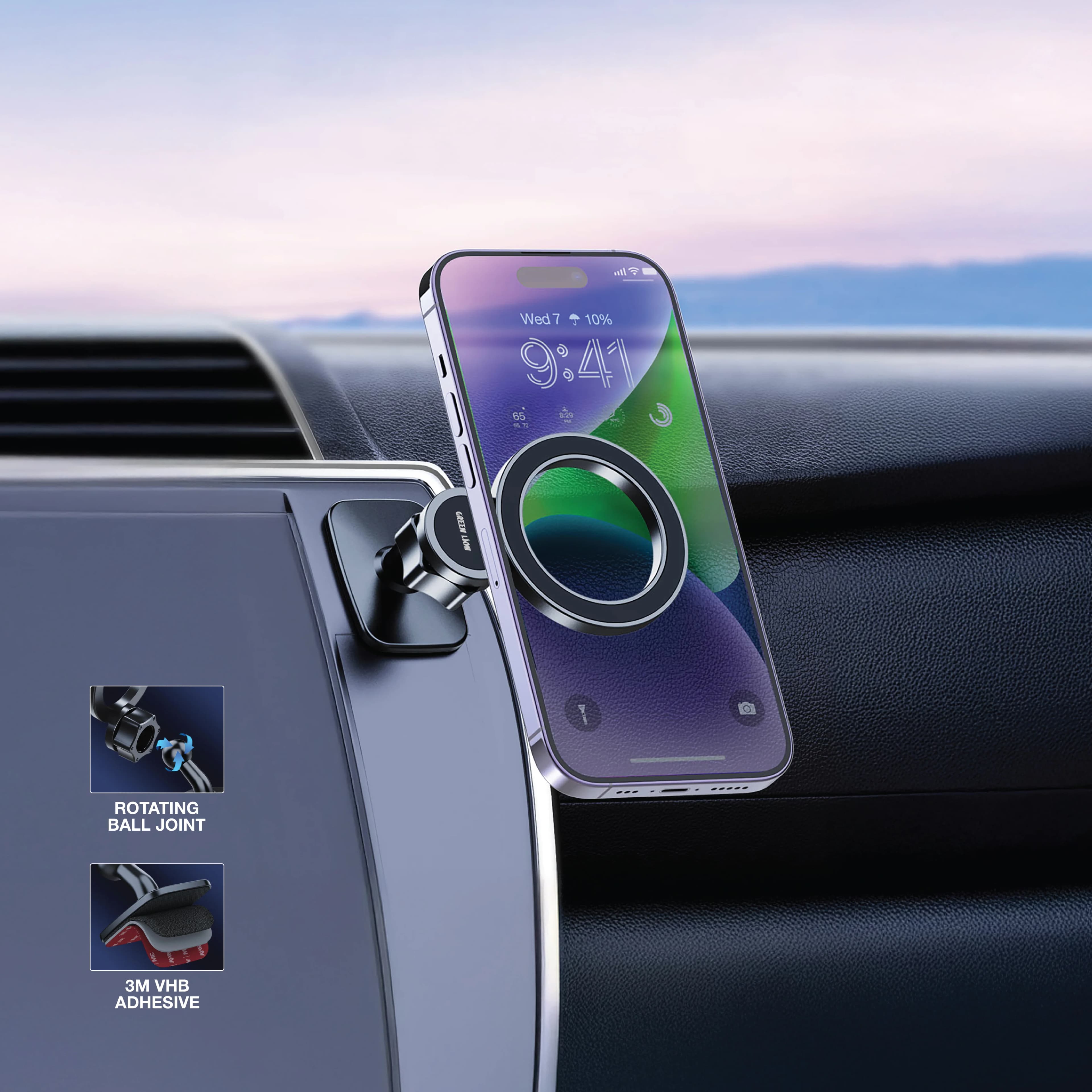 Green Lion Car Phone Holder GX-77 - Magsafe Compatible, Black 2