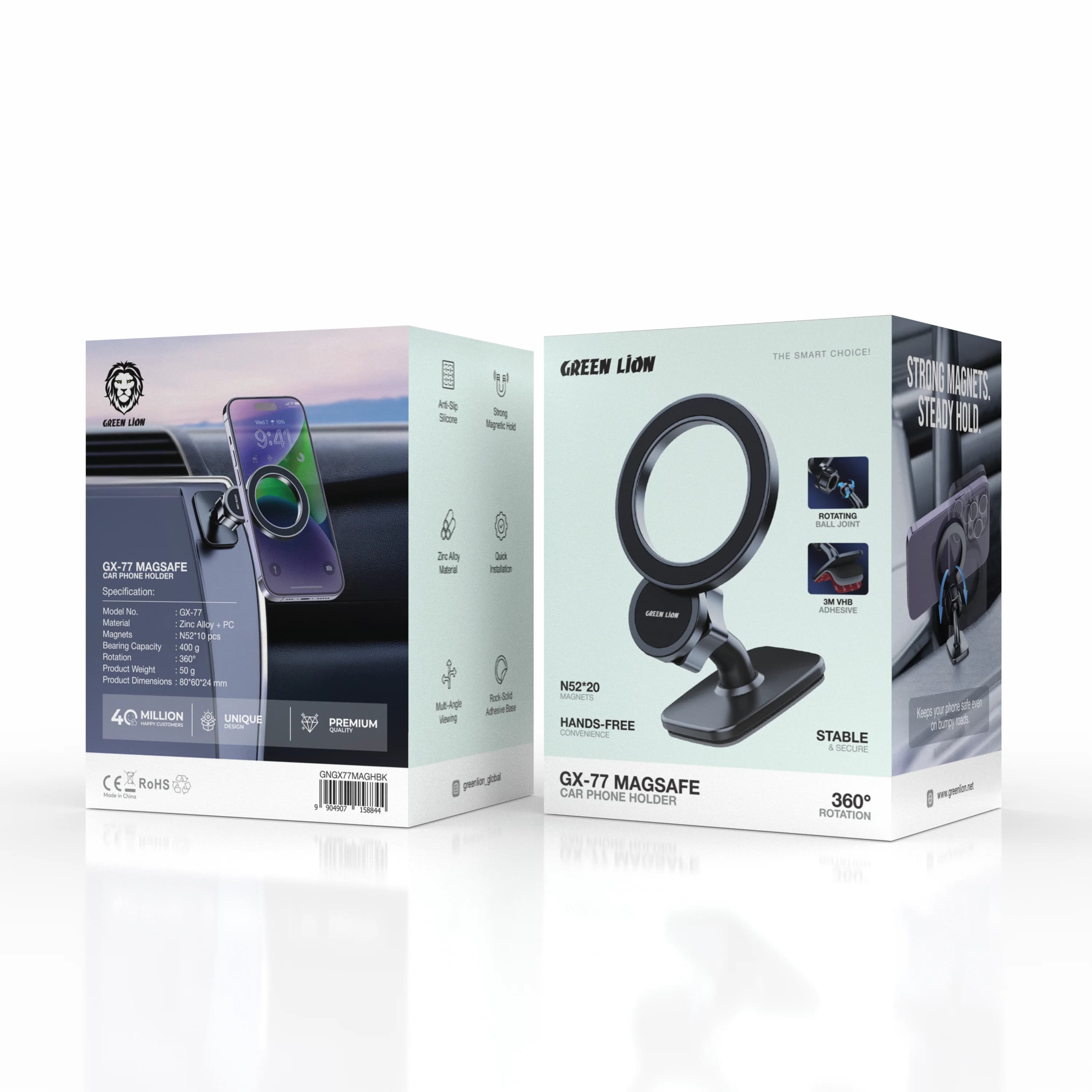 Green Lion Car Phone Holder GX-77 - Magsafe Compatible, Black 4