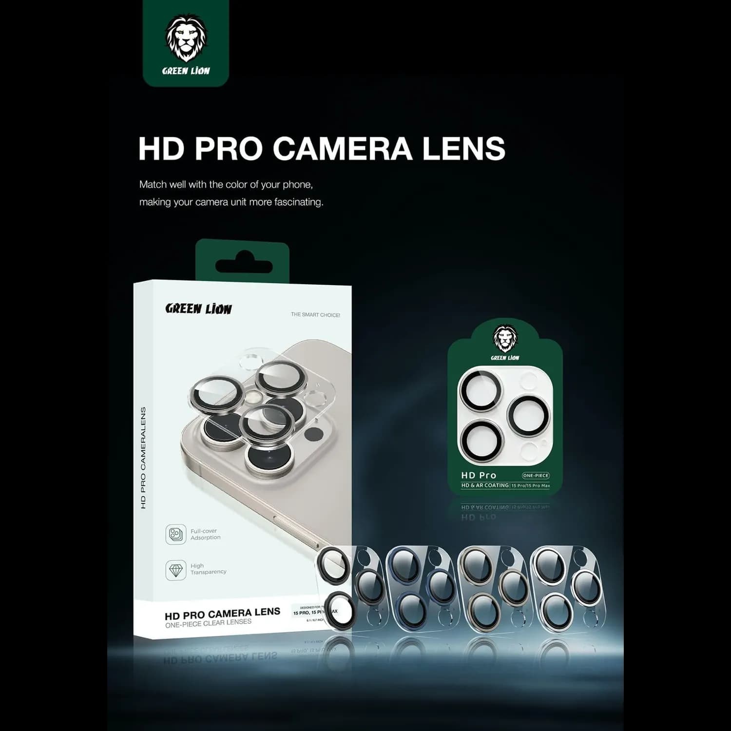 Green Lion Camera Lens Protector iPhone 15 Pro/15 Pro Max - 9H Tempered Glass, Blue — Blue 4