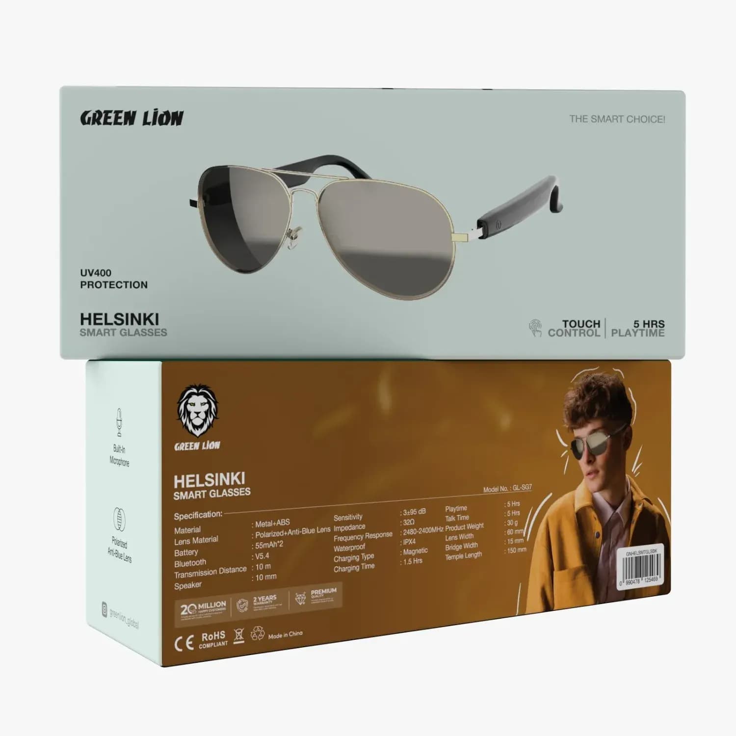 Green Lion Smart Glasses Helsinki - Black 4