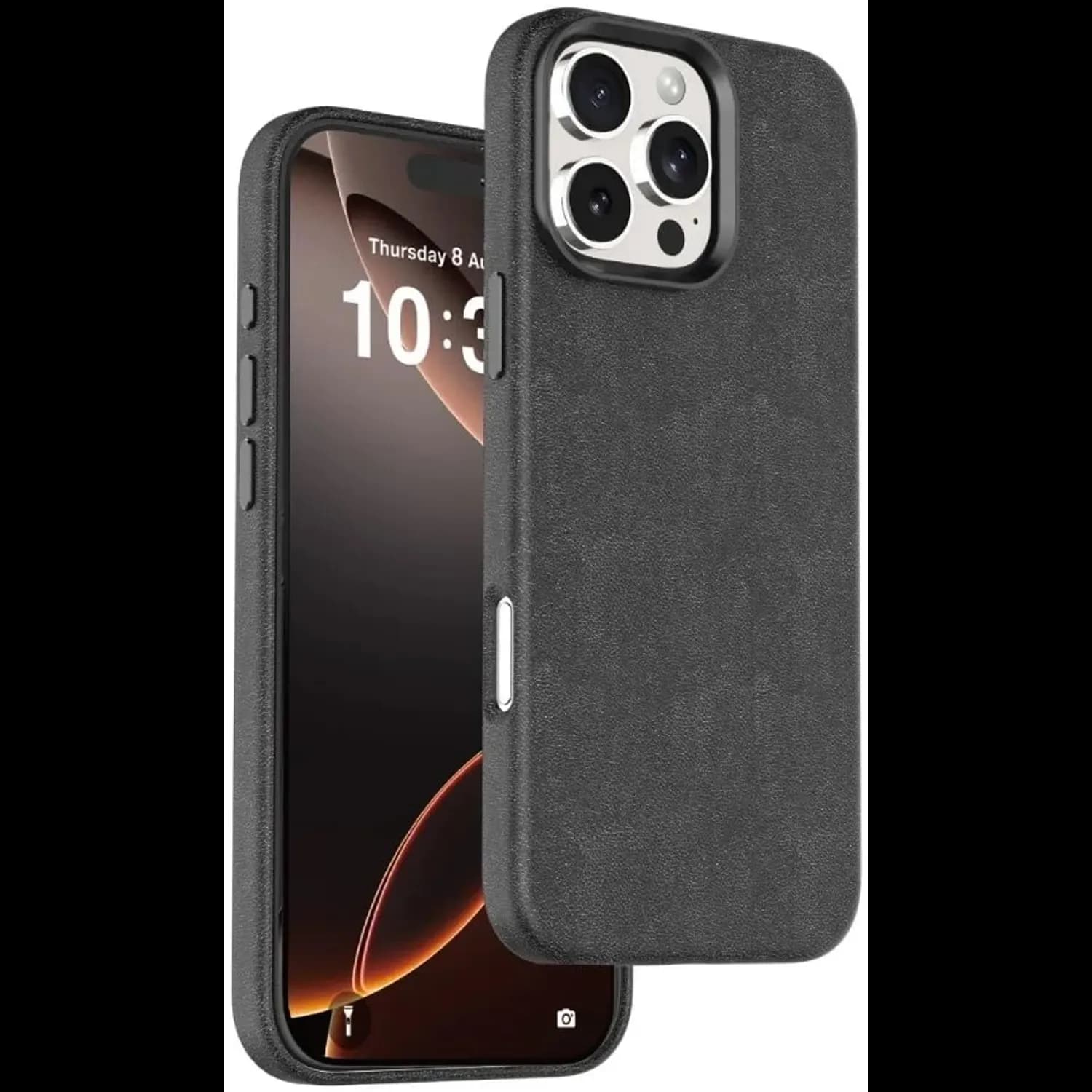 Green Lion Leather Case iPhone 16 Pro - MagSafe, Black Green Lion Leather Case iPhone 16 Pro - MagSafe, Black
