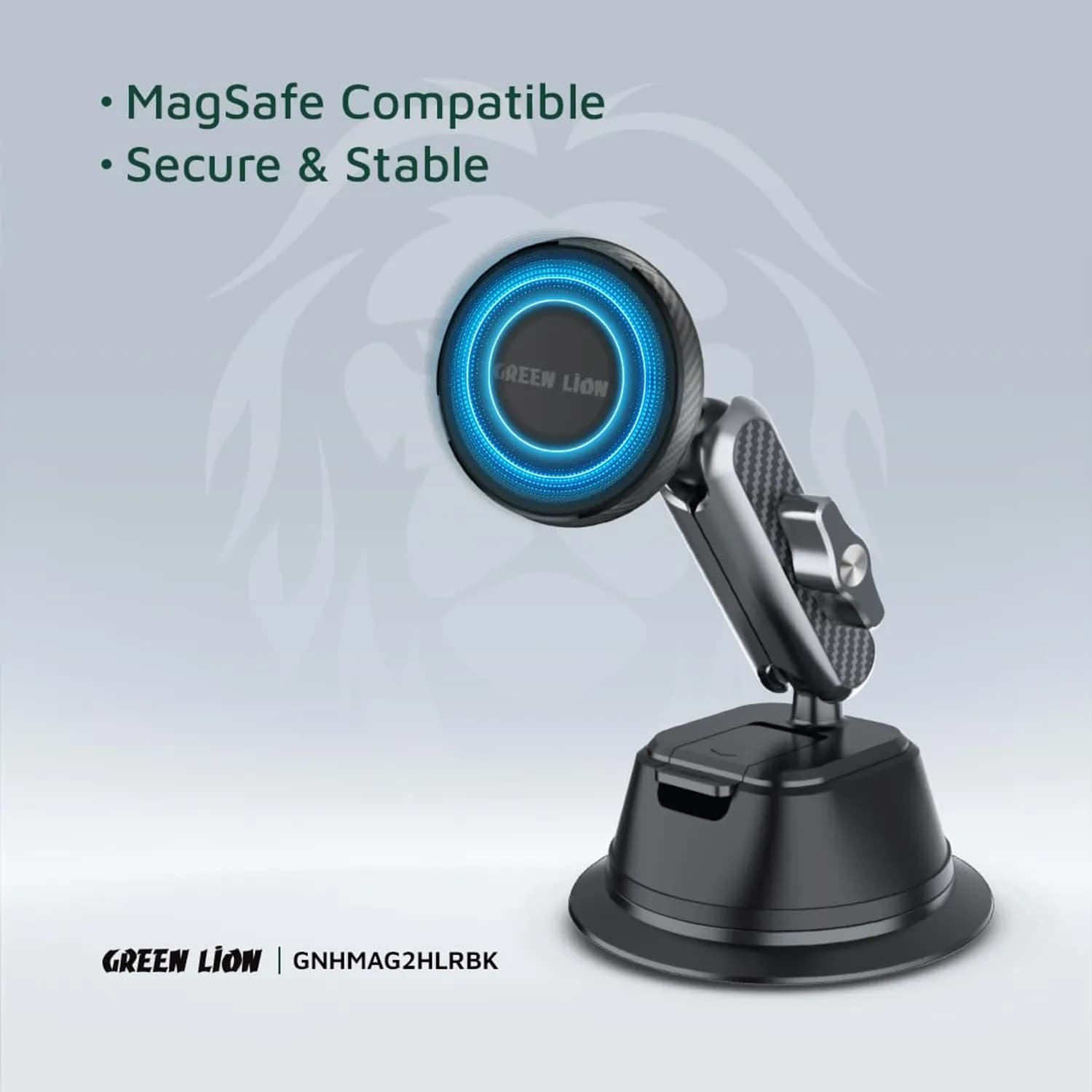 Green Lion Car Holder MagSafe 2 Compatible - 360° Rotation, Black 4