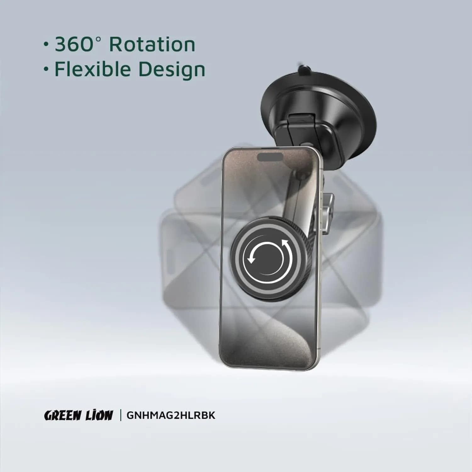 Green Lion Car Holder MagSafe 2 Compatible - 360° Rotation, Black 5