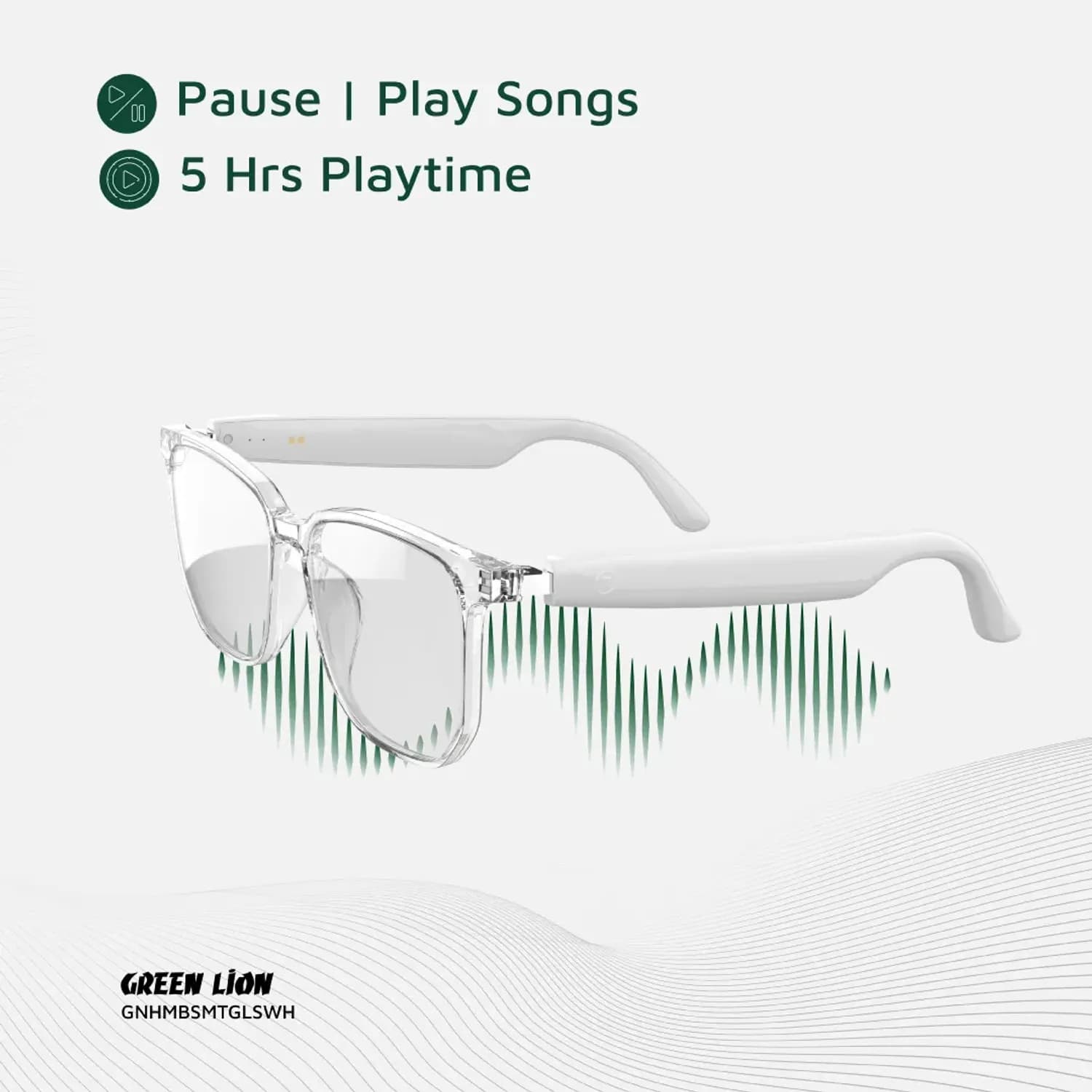 Green Lion Smart Glasses Hamburg - Bluetooth, White 3