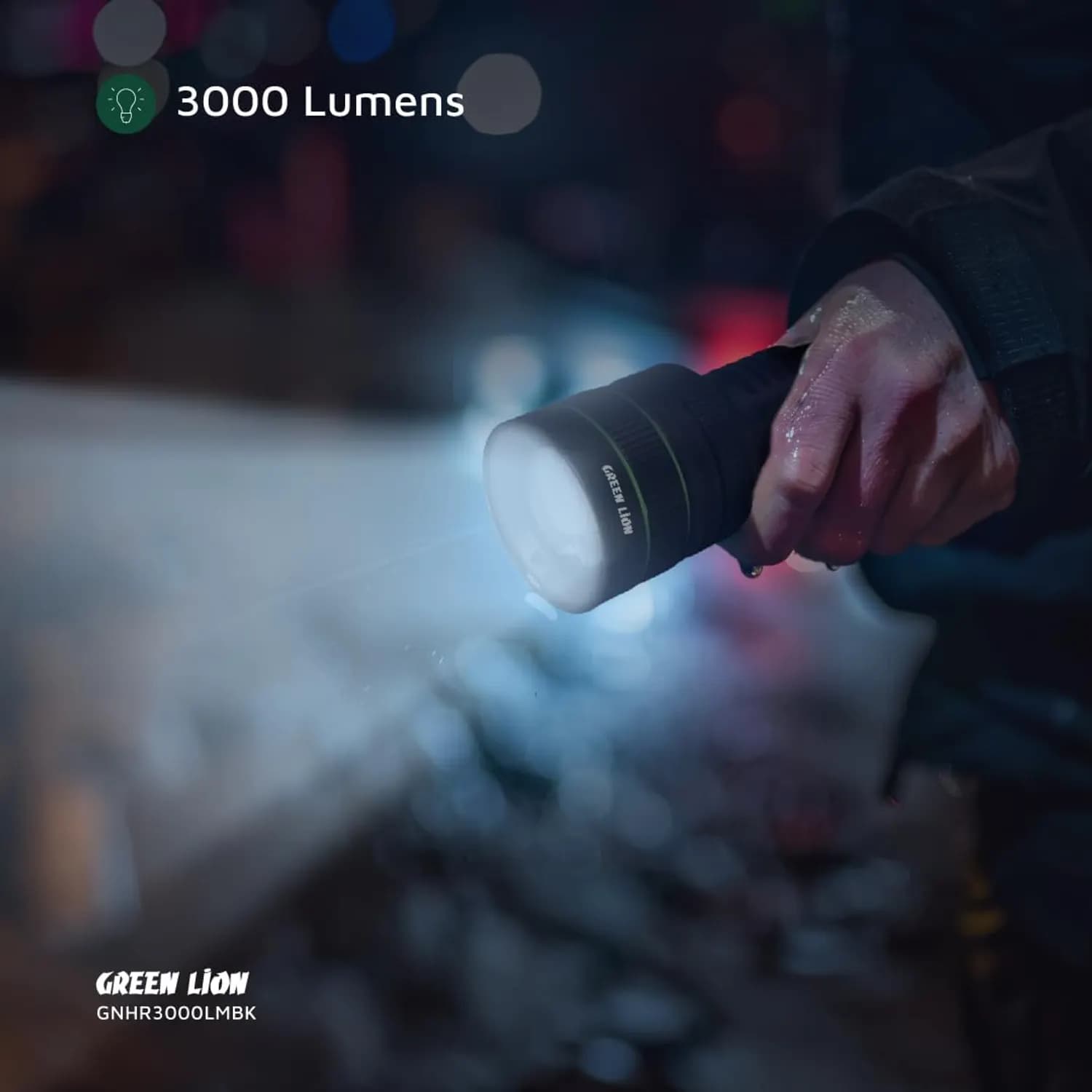 Green Lion LED Torch Hyper Ray Pro - 3000 Lumens, USB-C, Black 2