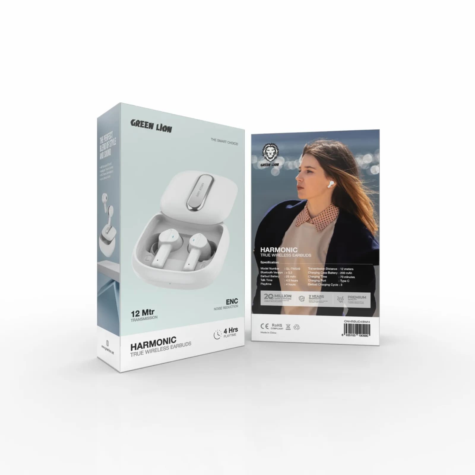 Green Lion Harmonic True Wireless Earbuds - White 3