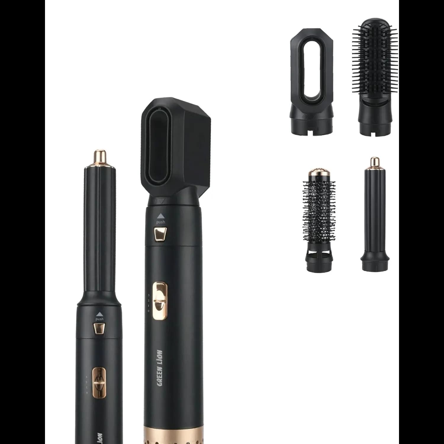 Green Lion Hair Styler Set - 5-in-1, 1000W, Pink — Black 1 Green Lion Hair Styler Set - 5-in-1, 1000W, Pink — Black 1
