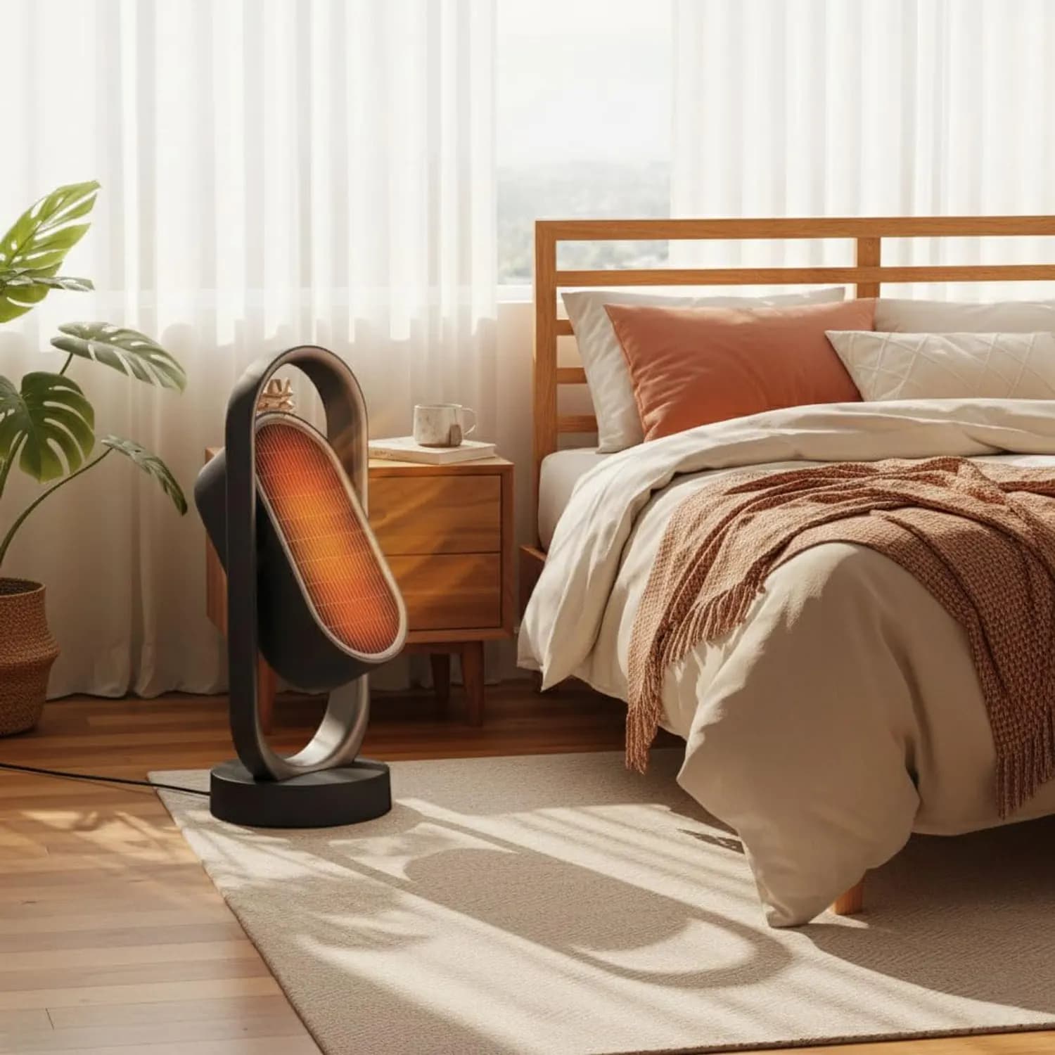 Green Lion Fan Heater - 1500W, Remote, Black 2