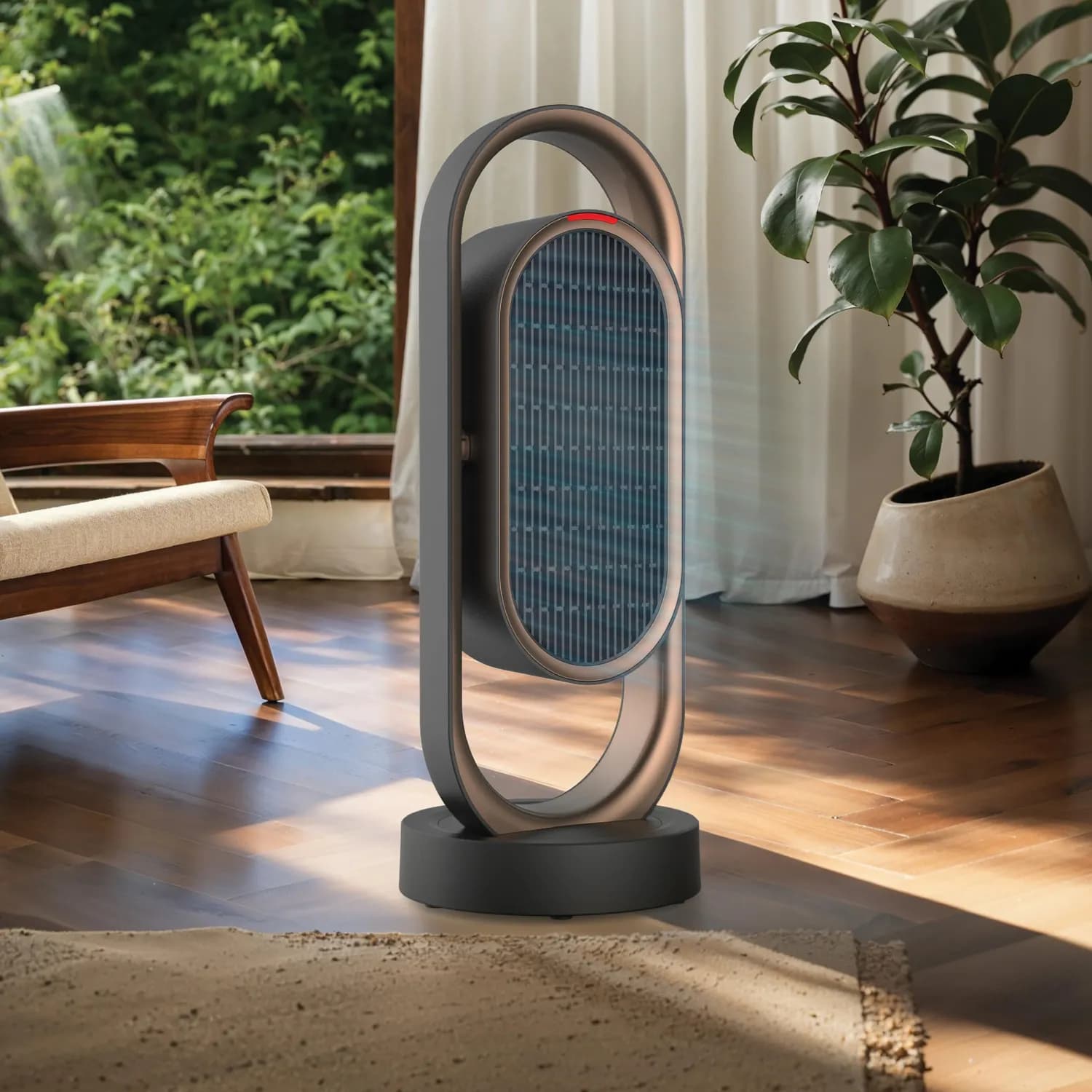 Green Lion Fan Heater - 1500W, Remote, Black 3