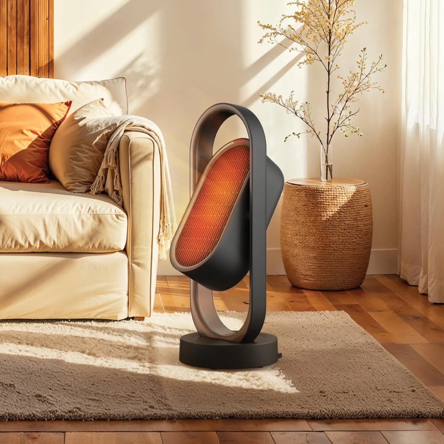 Green Lion Fan Heater - 1500W, Remote, Black 4
