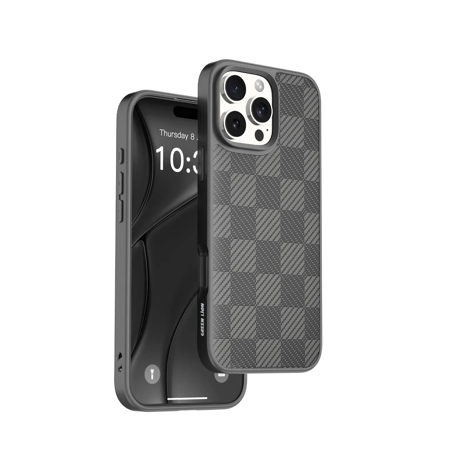 Green Lion iPhone 16 Pro Case - Magnetic Ring, Camera Protection, Grey Green Lion iPhone 16 Pro Case - Magnetic Ring, Camera Protection, Grey