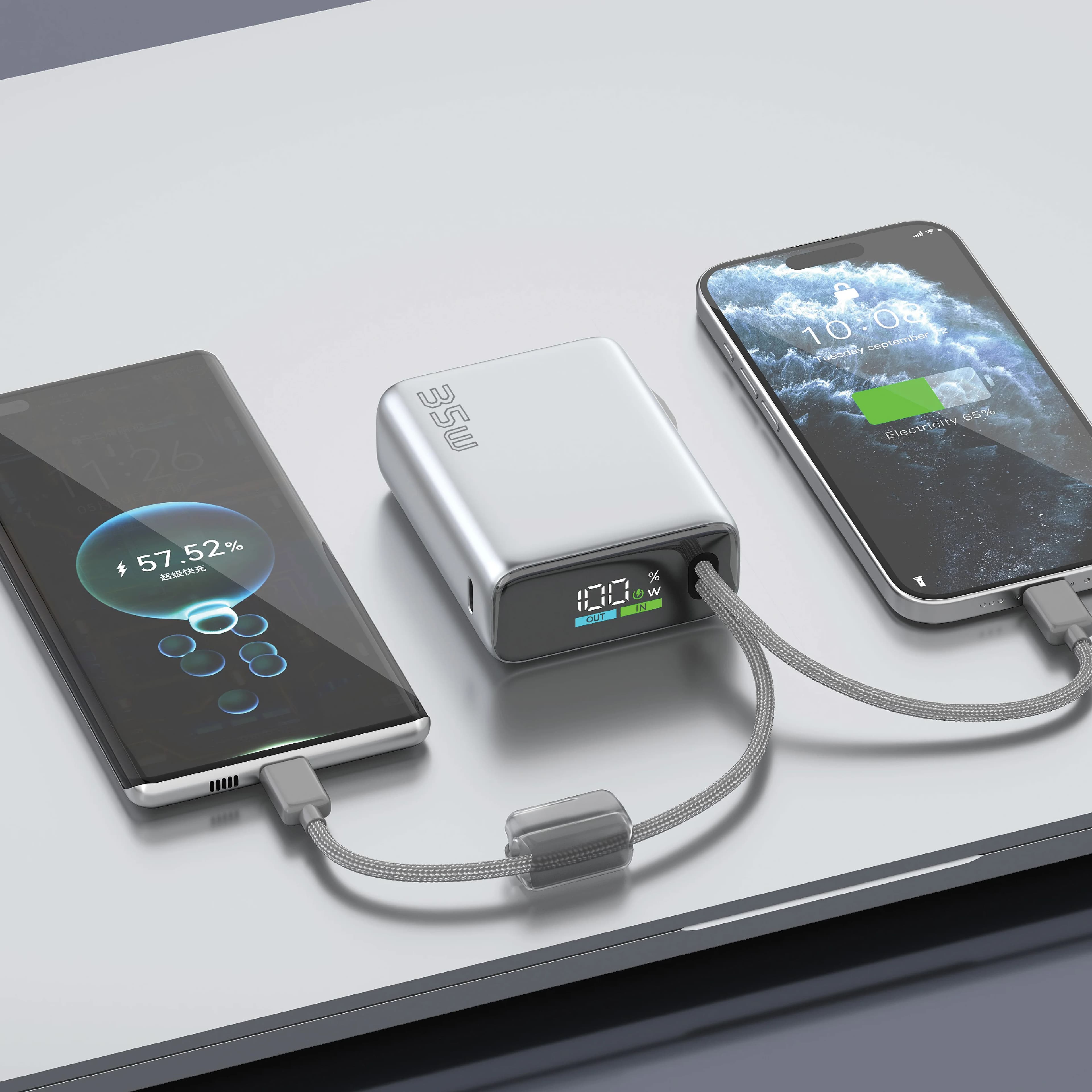Green Lion Power Bank IBIZA GNIBPXA4P10GY - 10000mAh 35W, Grey 2