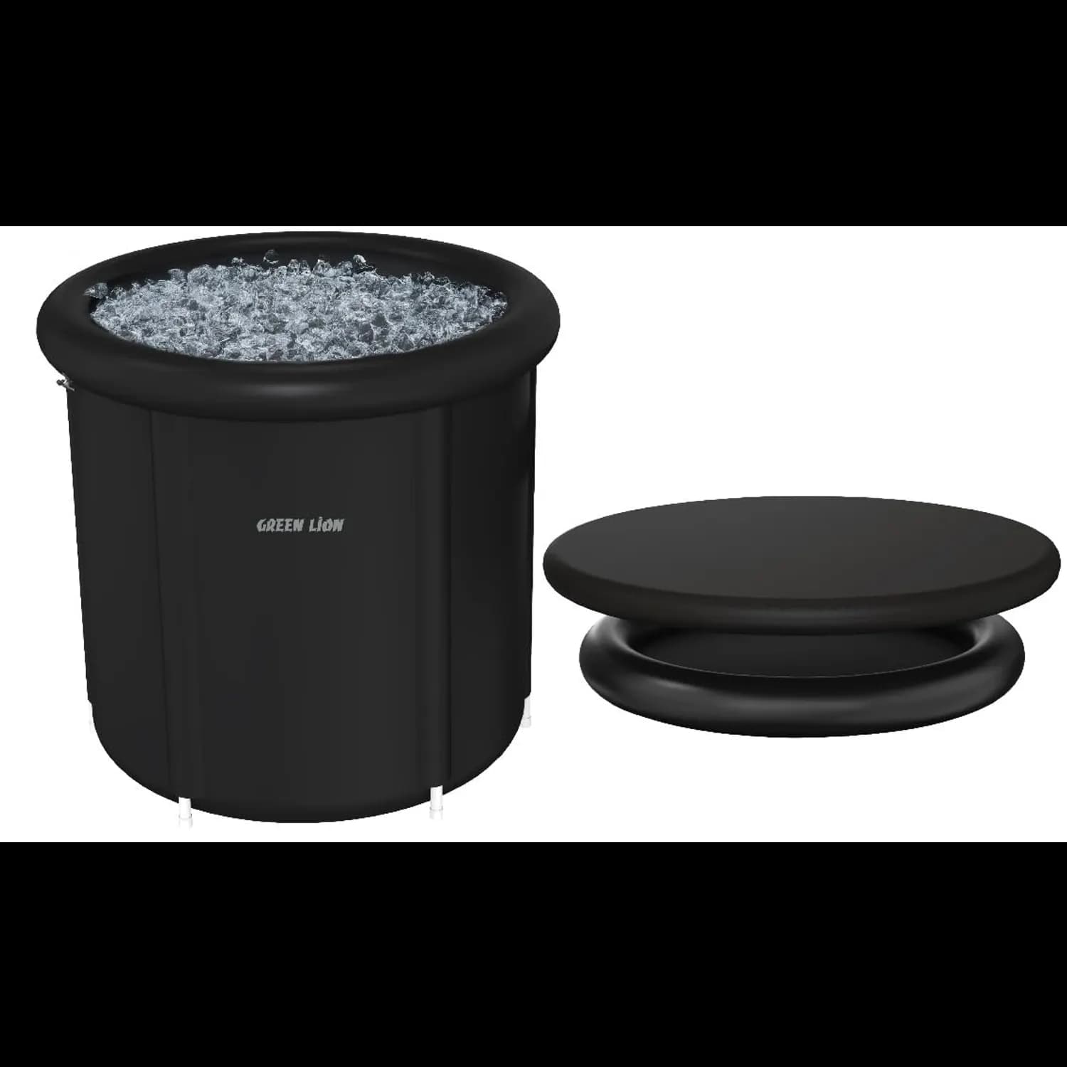 Green Lion Ice Bath Tub - Portable Foldable, Black 5