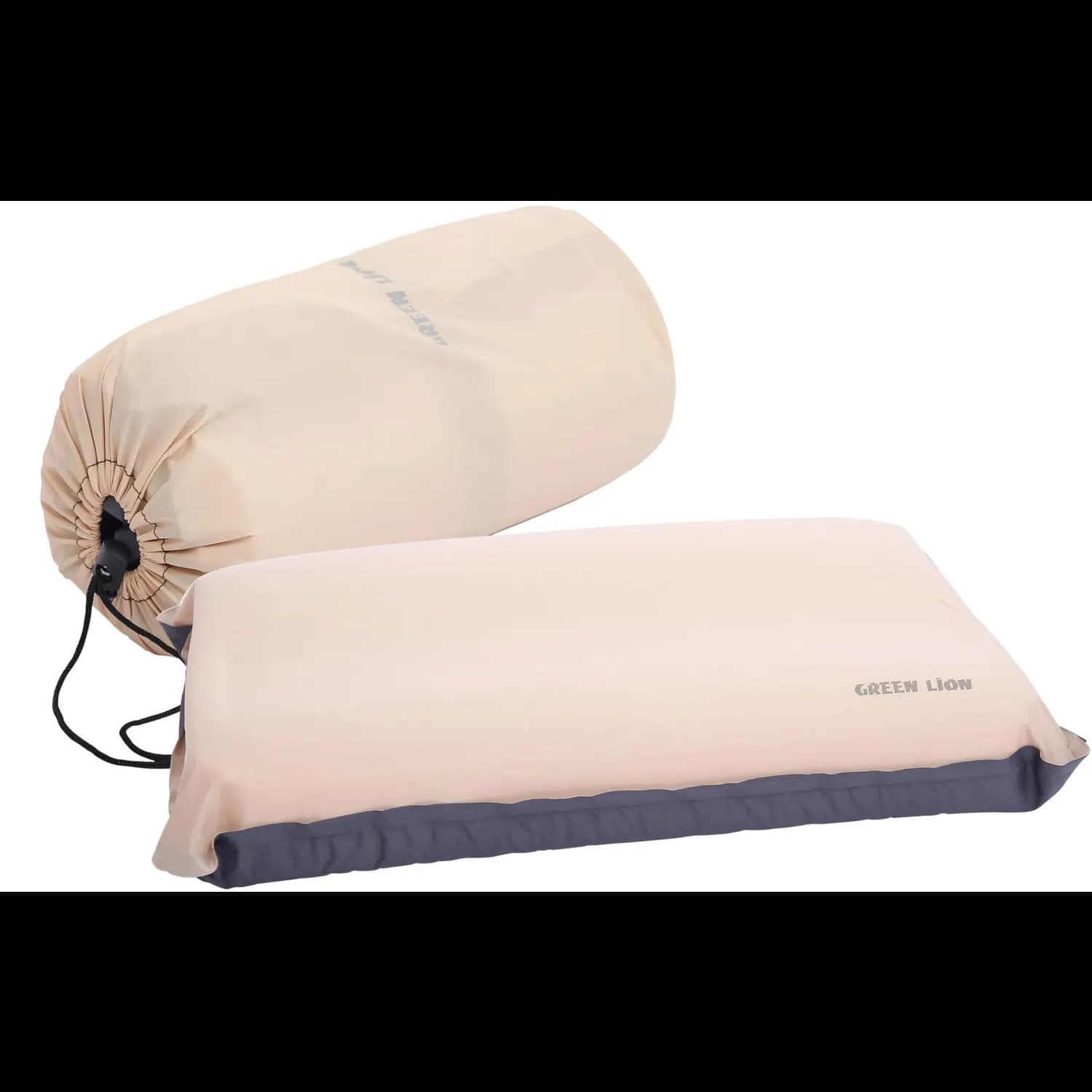 Green Lion Inflatable Camping Pillow - Memory Foam, Beige 1