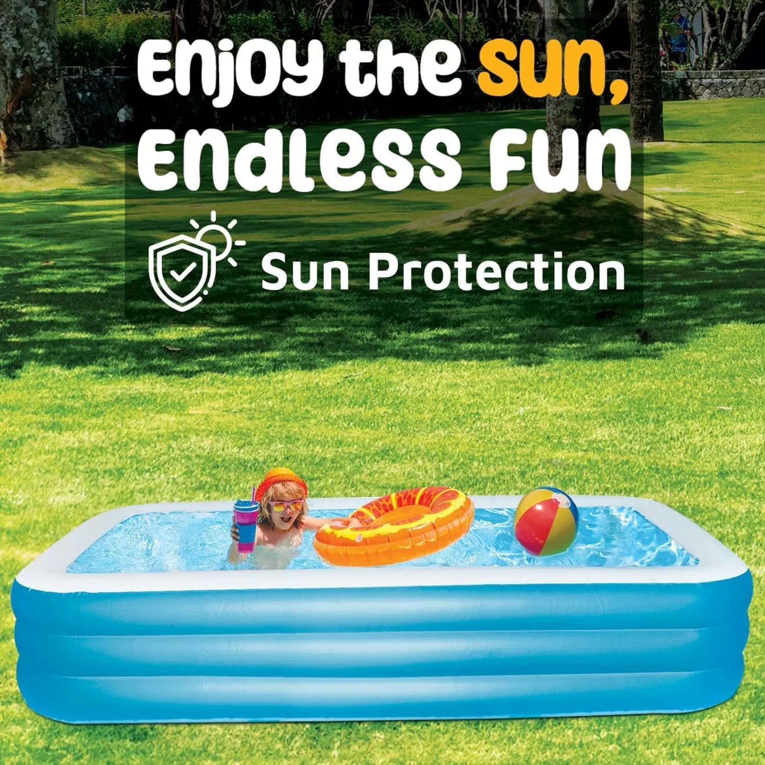 Green Lion Inflatable Swimming Pool - 880L, Blue 3