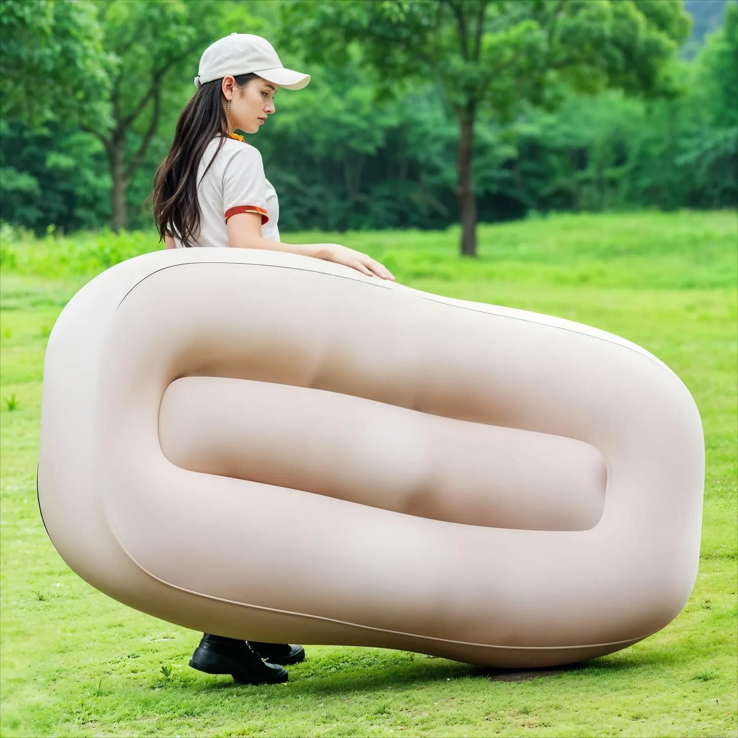 Green Lion Inflatable Mattress - Fast Inflation, Beige 5