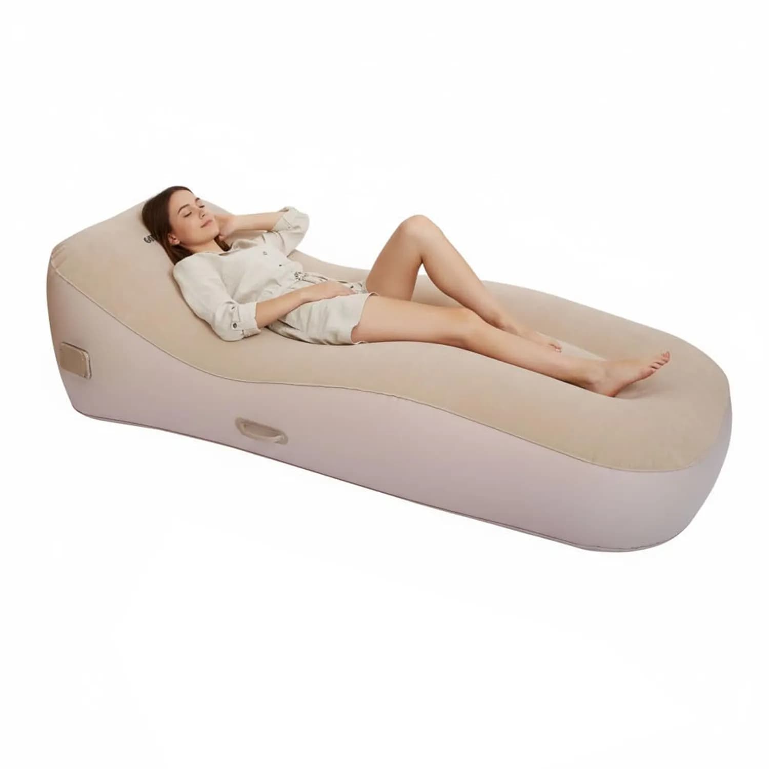 Green Lion Inflatable Mattress - Fast Inflation, Beige 1