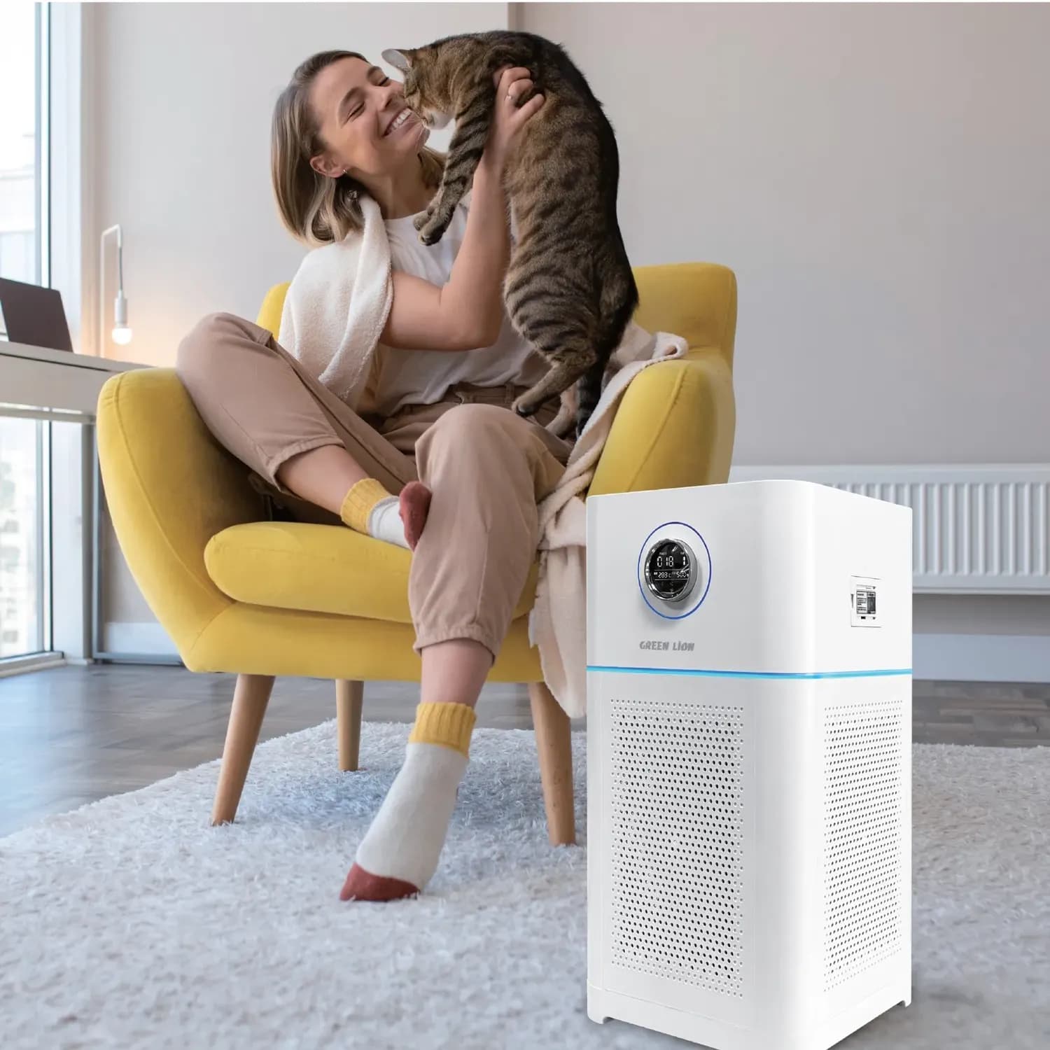 Green Lion Air Purifier Pro - UV Sterilize, White 3