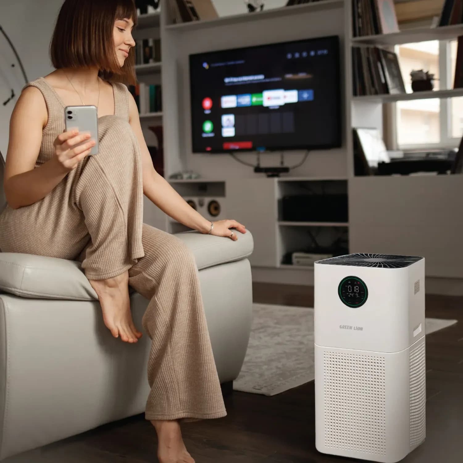 Green Lion Air Purifier - HEPA Filter, White 2