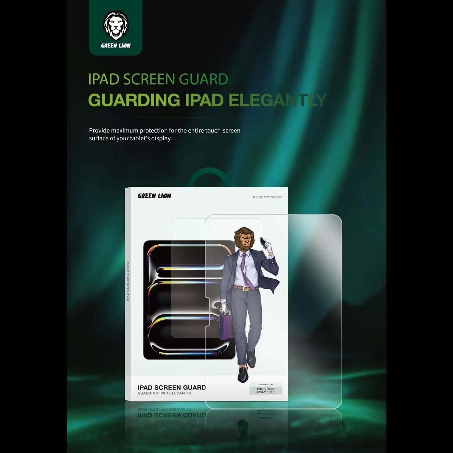 Green Lion Tempered Glass Screen Protector for iPad 10 & A16 - 9H Clear 5