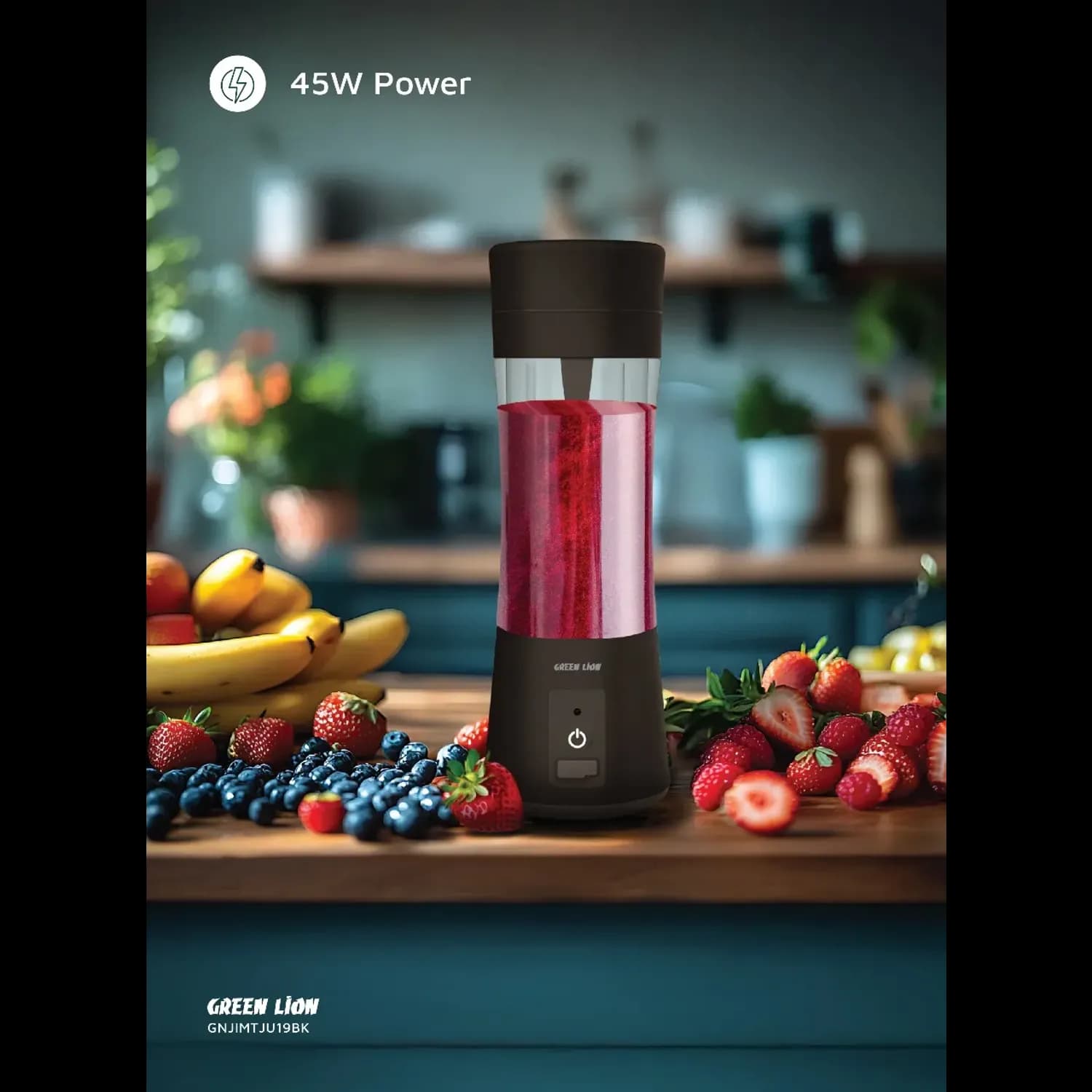 Green Lion Portable Juicer - 380ml, 45W, White 2