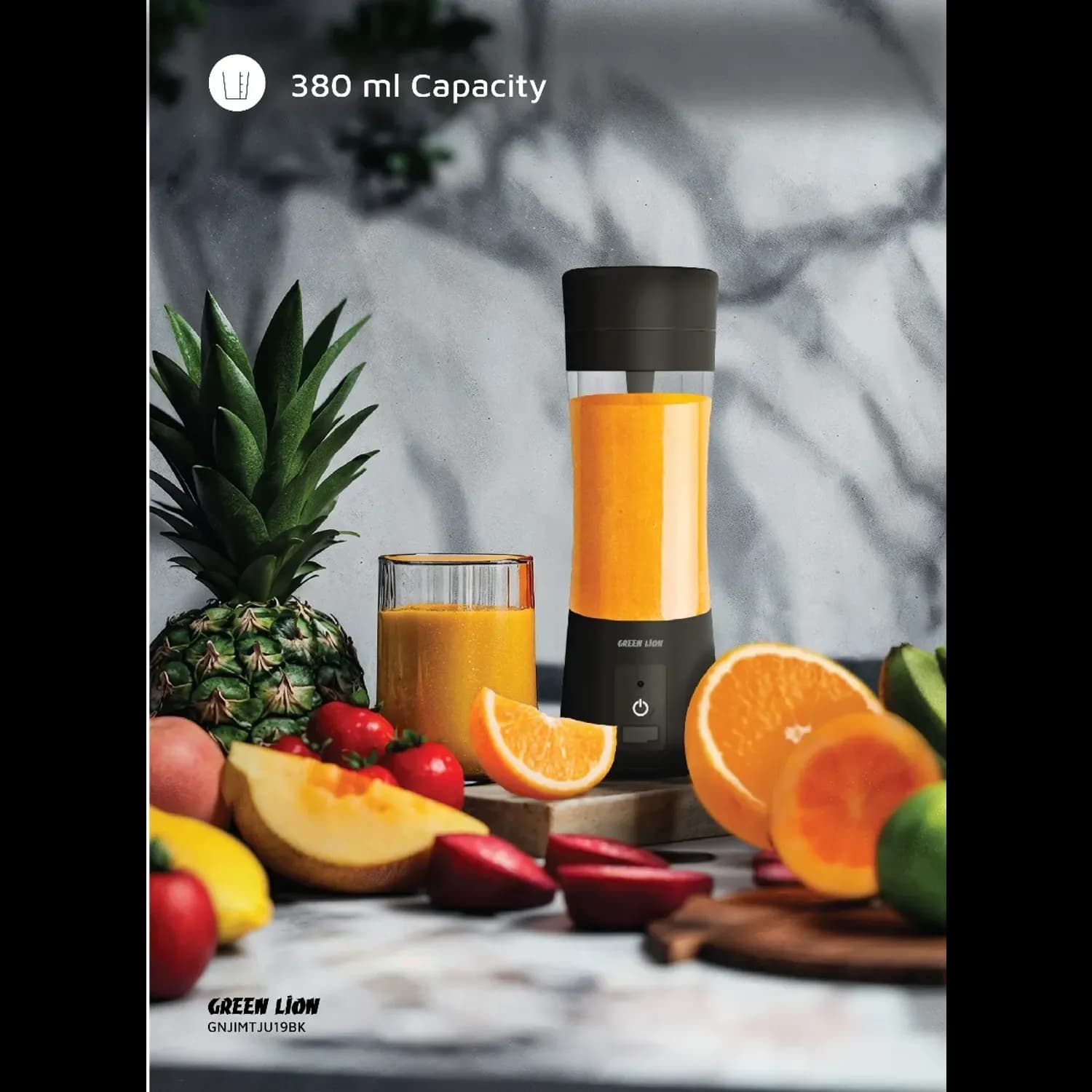 Green Lion Portable Juicer - 380ml, 45W, White 3