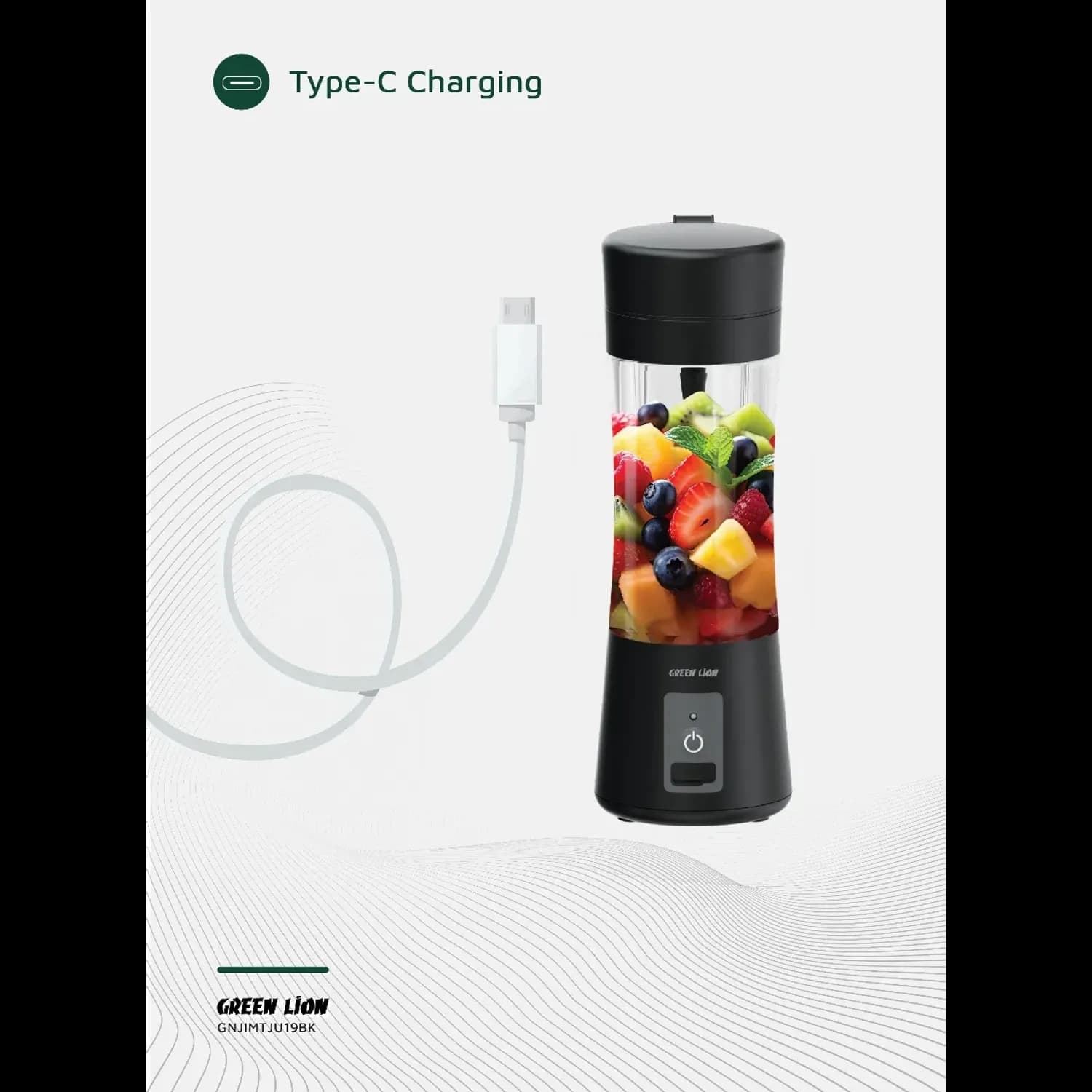 Green Lion Portable Juicer - 380ml, 45W, White 4