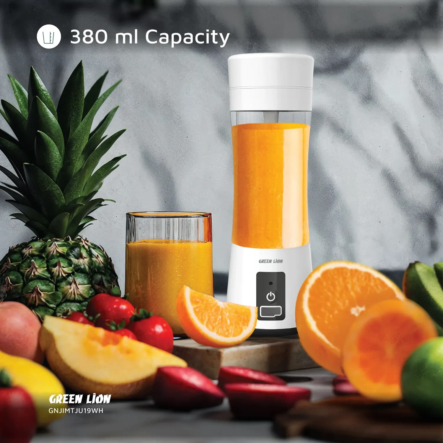 GREEN LION Portable Juicer Juice Mate - 380ml, USB-C, White — White 4
