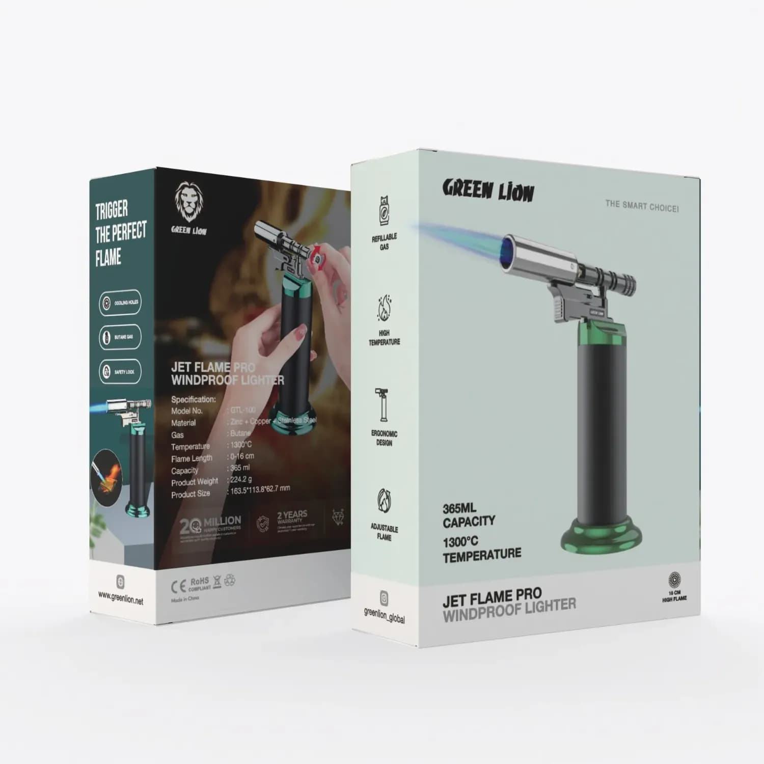 Green Lion Butane Torch - Adjustable Flame, Black 4