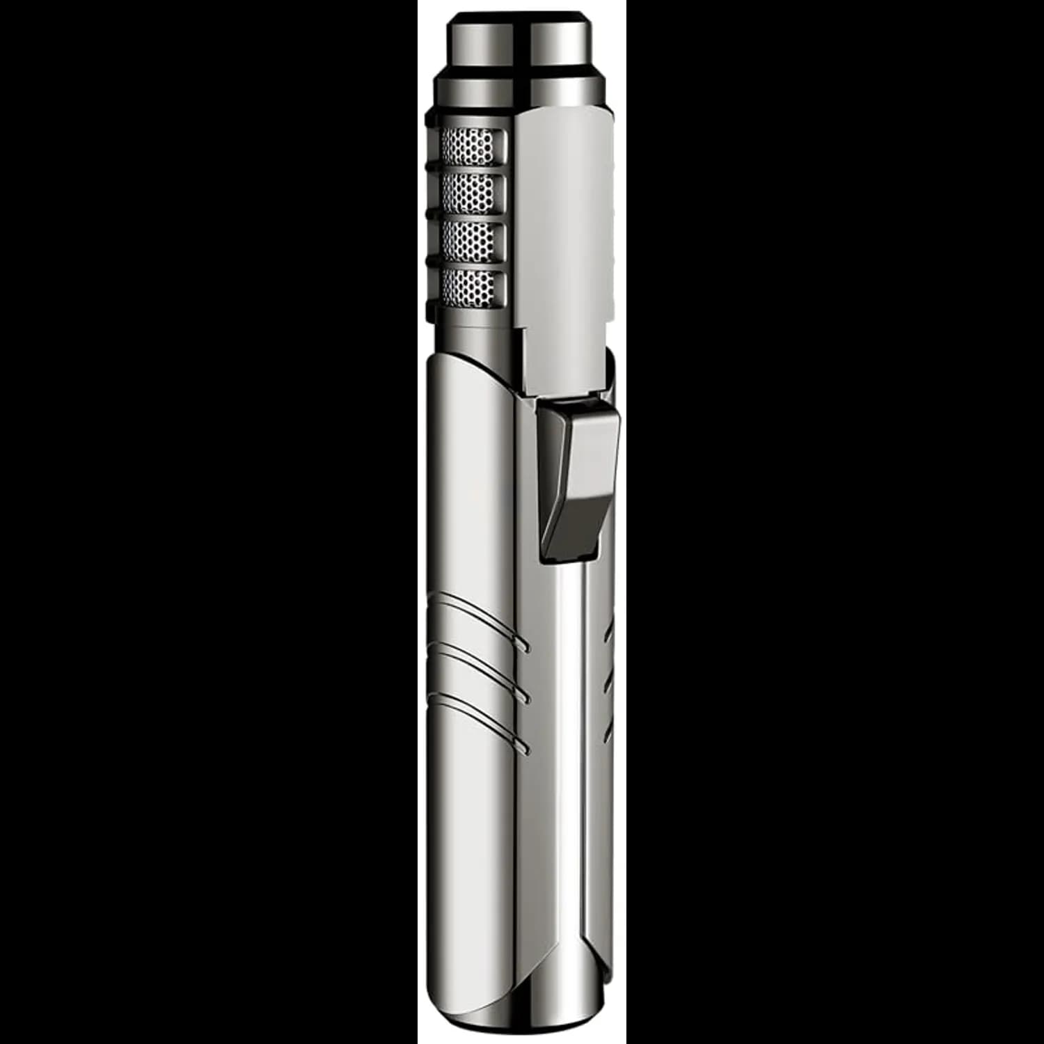 Green Lion Jet Flame Lighter - Windproof, Adjustable Flame, Silver 5