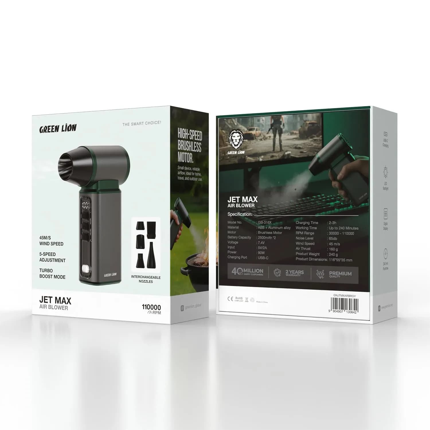 Green Lion Air Blower Jet Max - 110,000 RPM, Gray 6