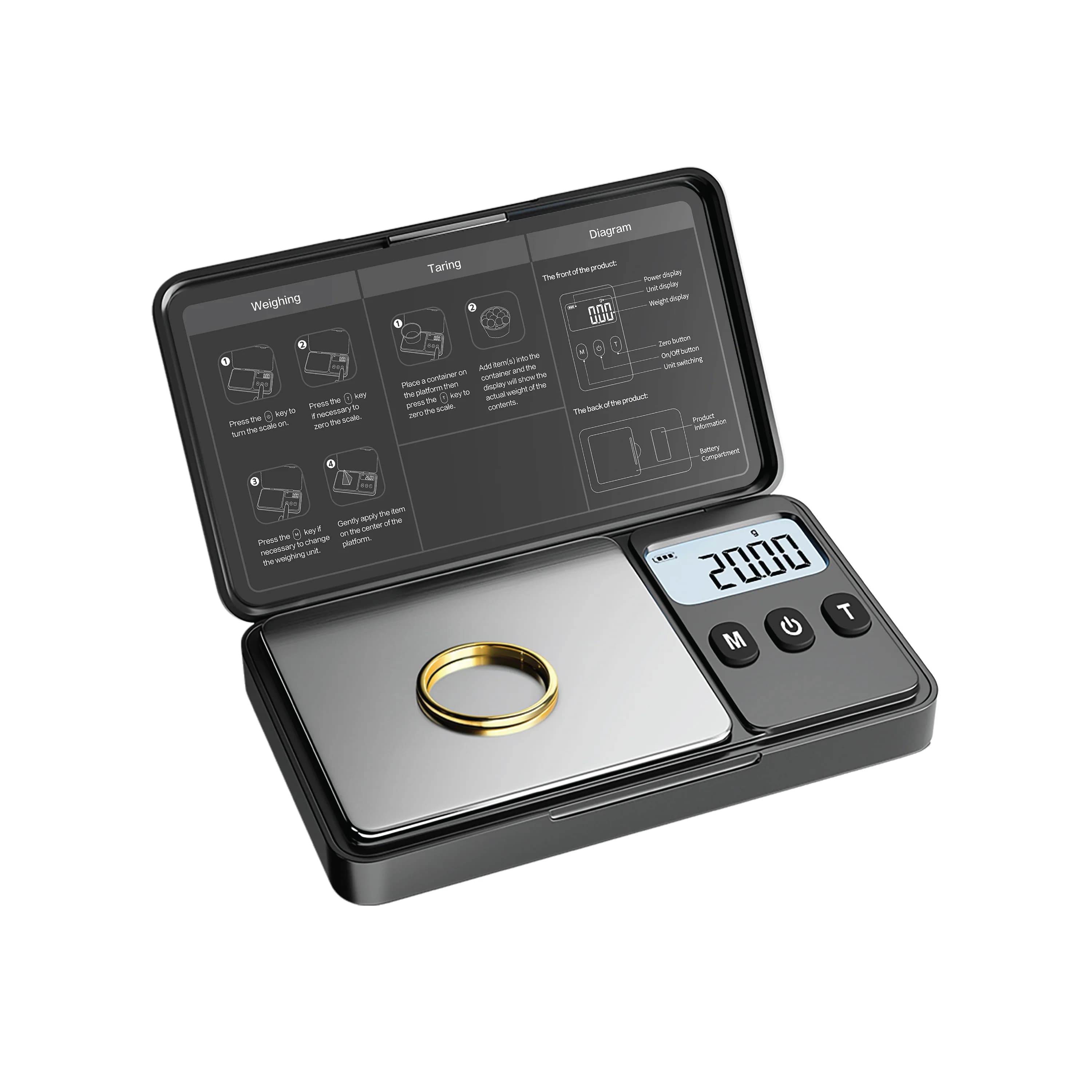 Green Lion Jewelry Scale GWS-15 - 300g Capacity, Black 2