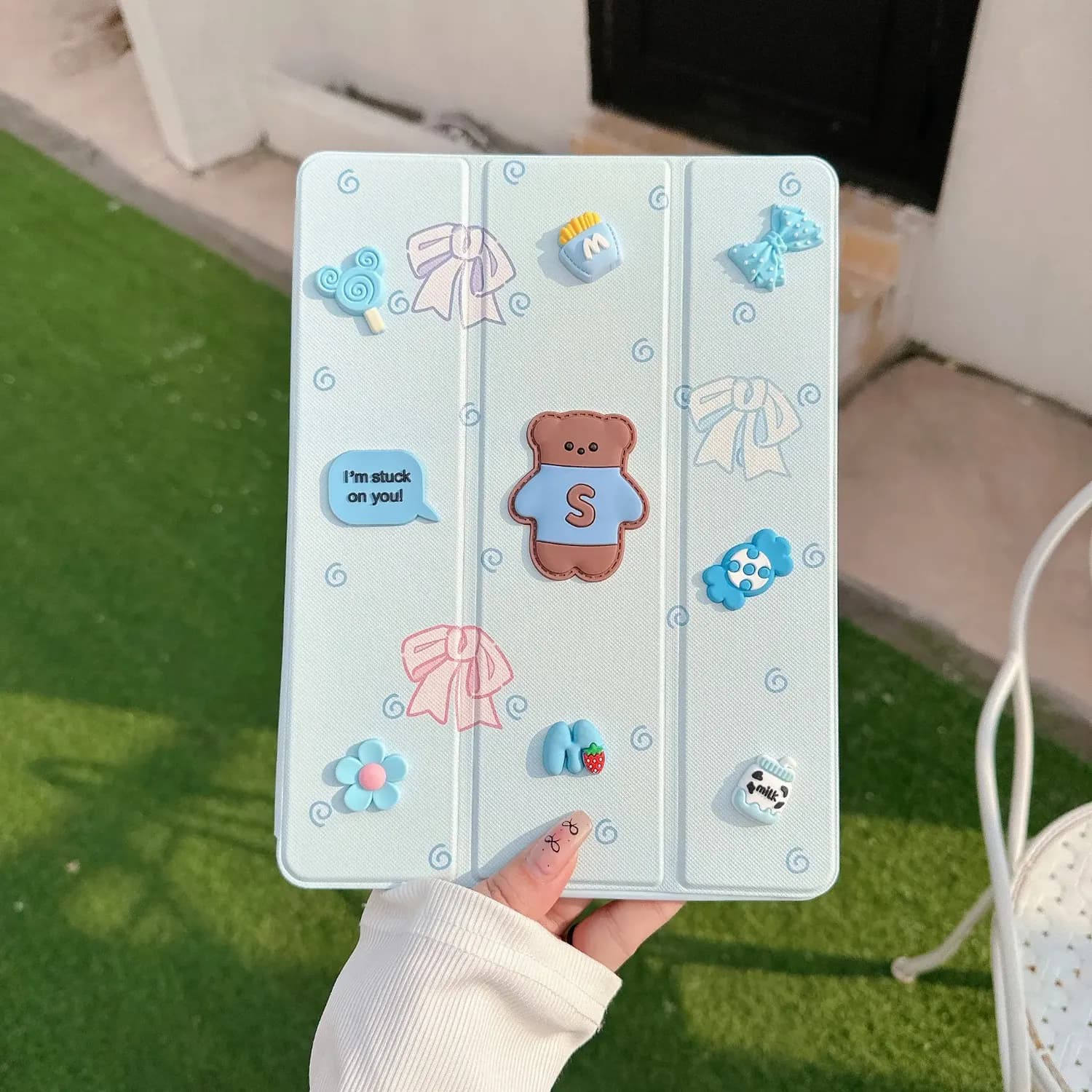 Green Lion Kids Leather Case GK-10 - Lightweight, Blue — Pink 3