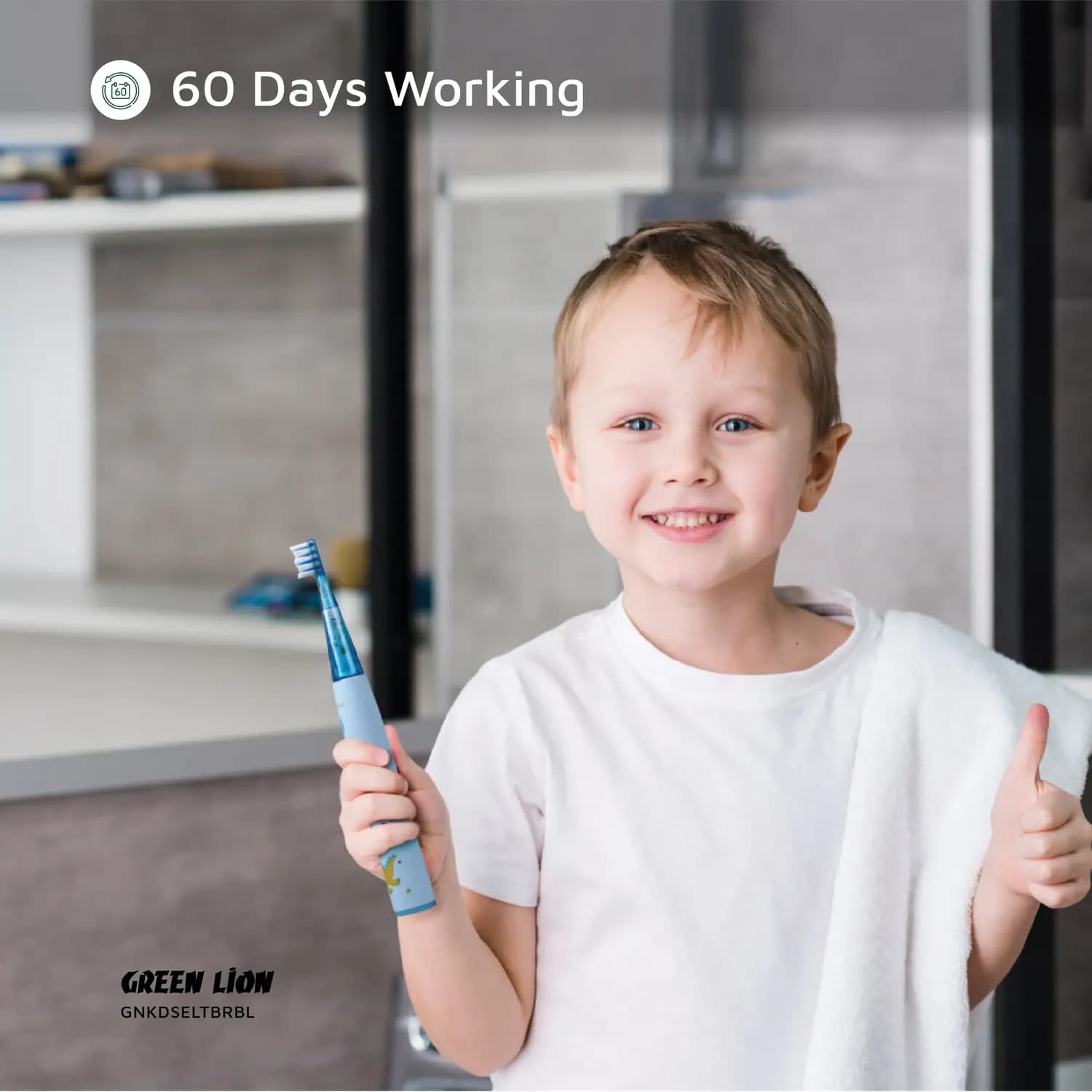 Green Lion Electric Toothbrush - Kids, Blue — Pink 3