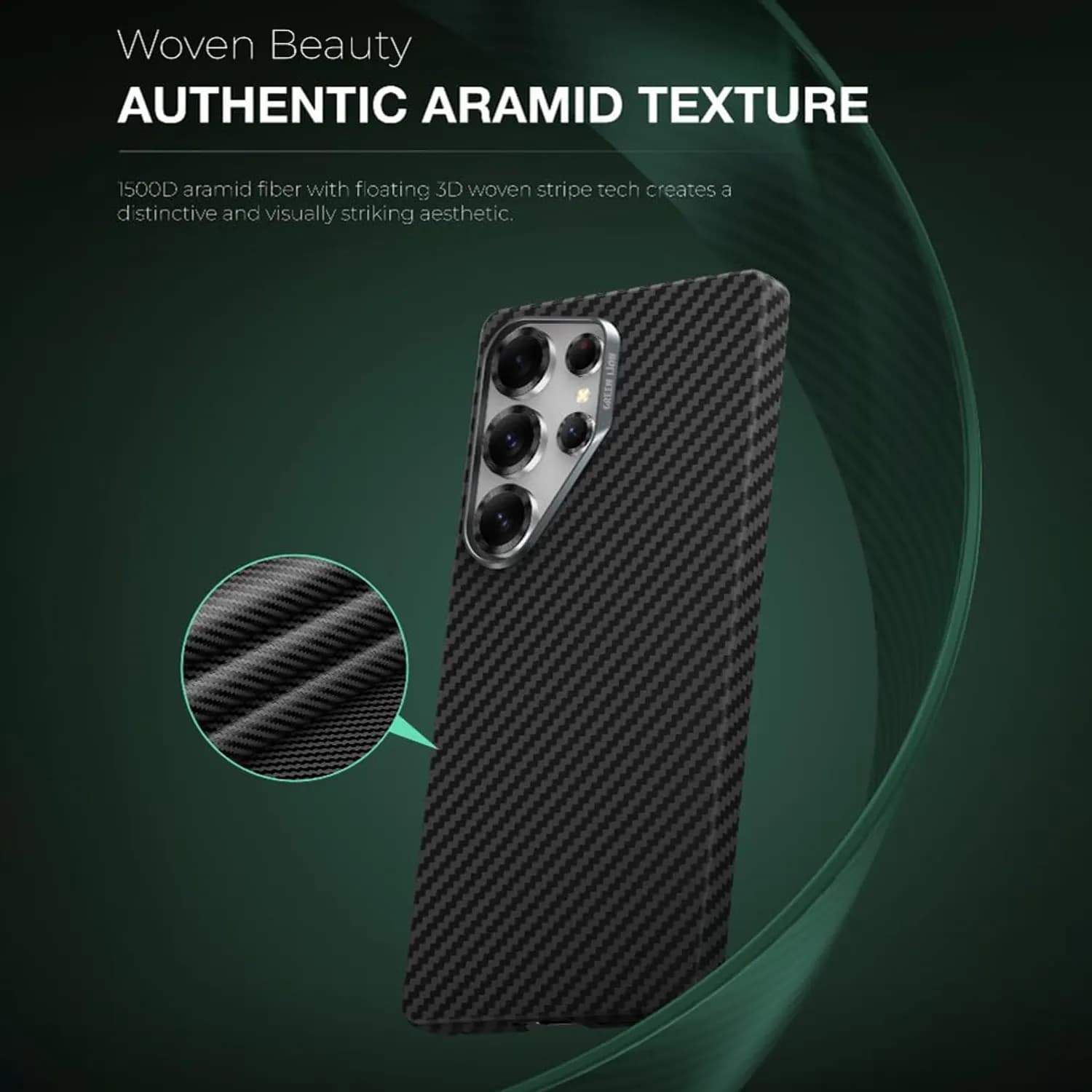 Green Lion Armor Case Samsung S25 Ultra - Kevlar, Black 5