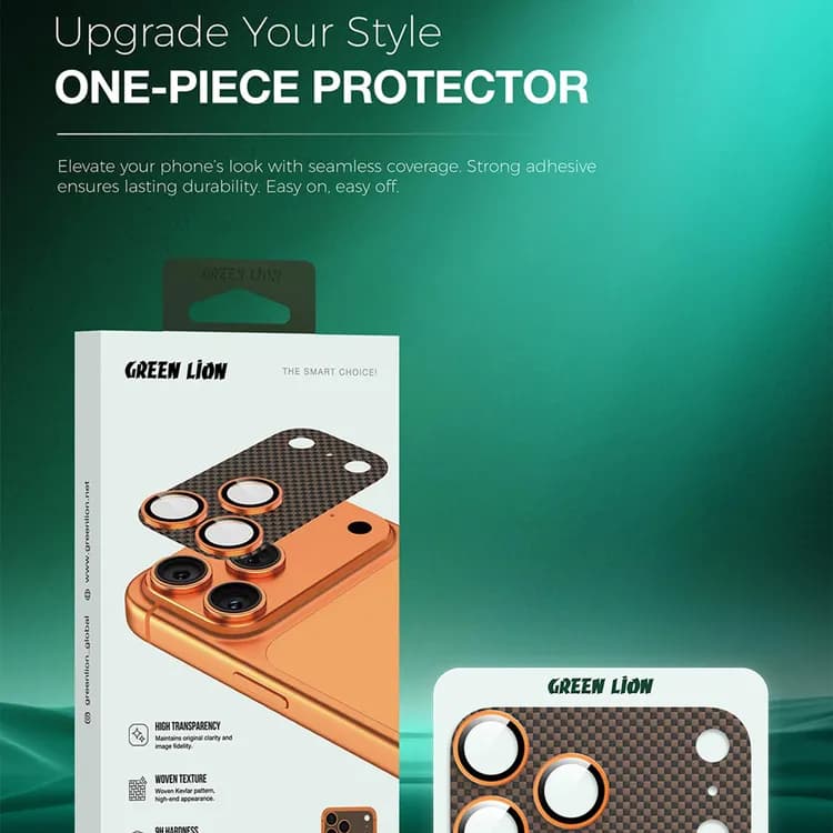 Green Lion Kevlar Lens Guard iPhone 17 Pro - Shatterproof, Desert Black — Blue 4