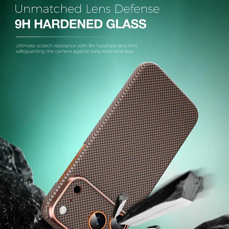 Green Lion Kevlar Lens Guard iPhone 17 Pro - Shatterproof, Desert Black — Blue 5