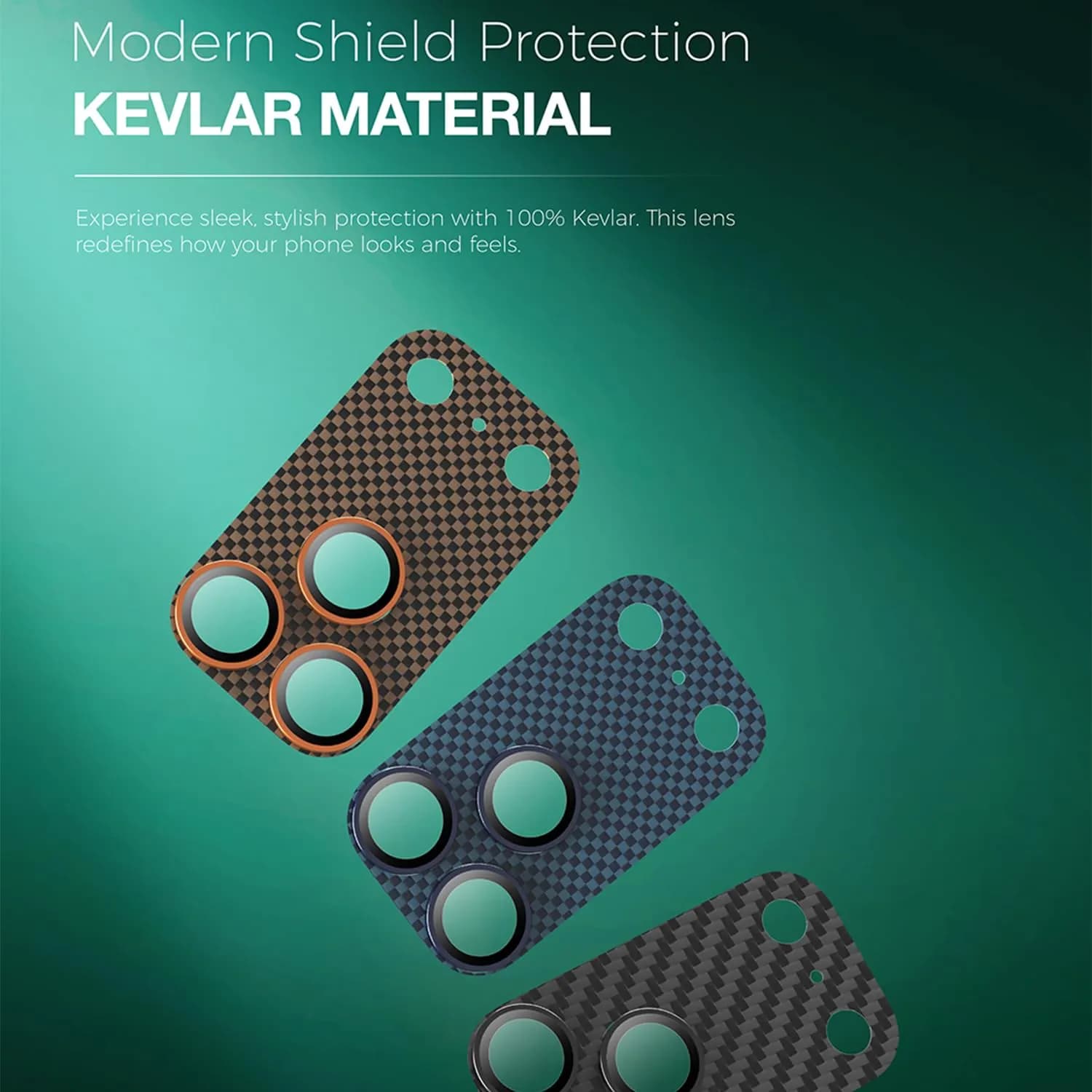 Green Lion Kevlar Lens Guard iPhone 17 Pro Max - 9H Hardness, Blue 2