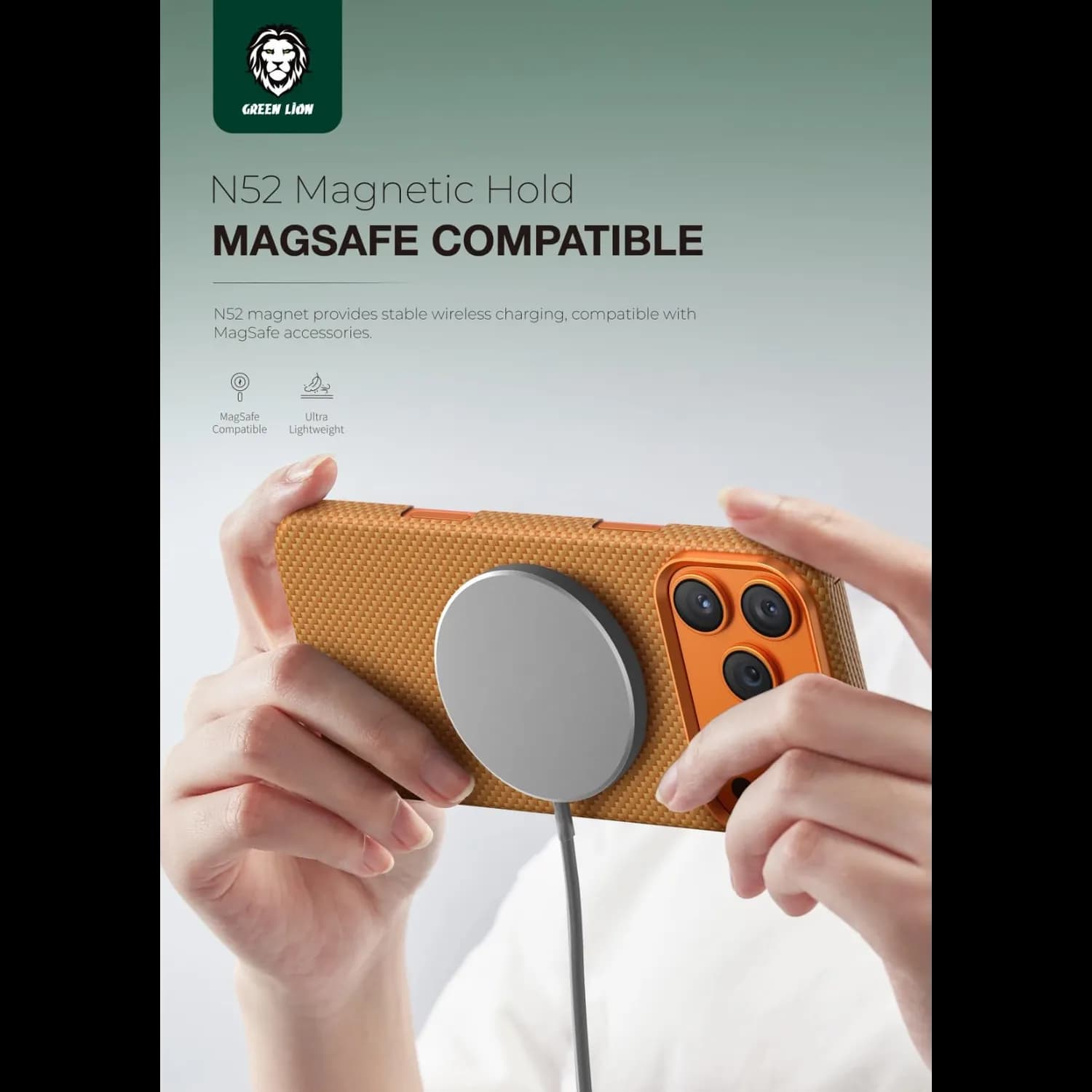 Green Lion Kevlar Case iPhone 17 Pro Max - Aluminum Guard, Orange 2