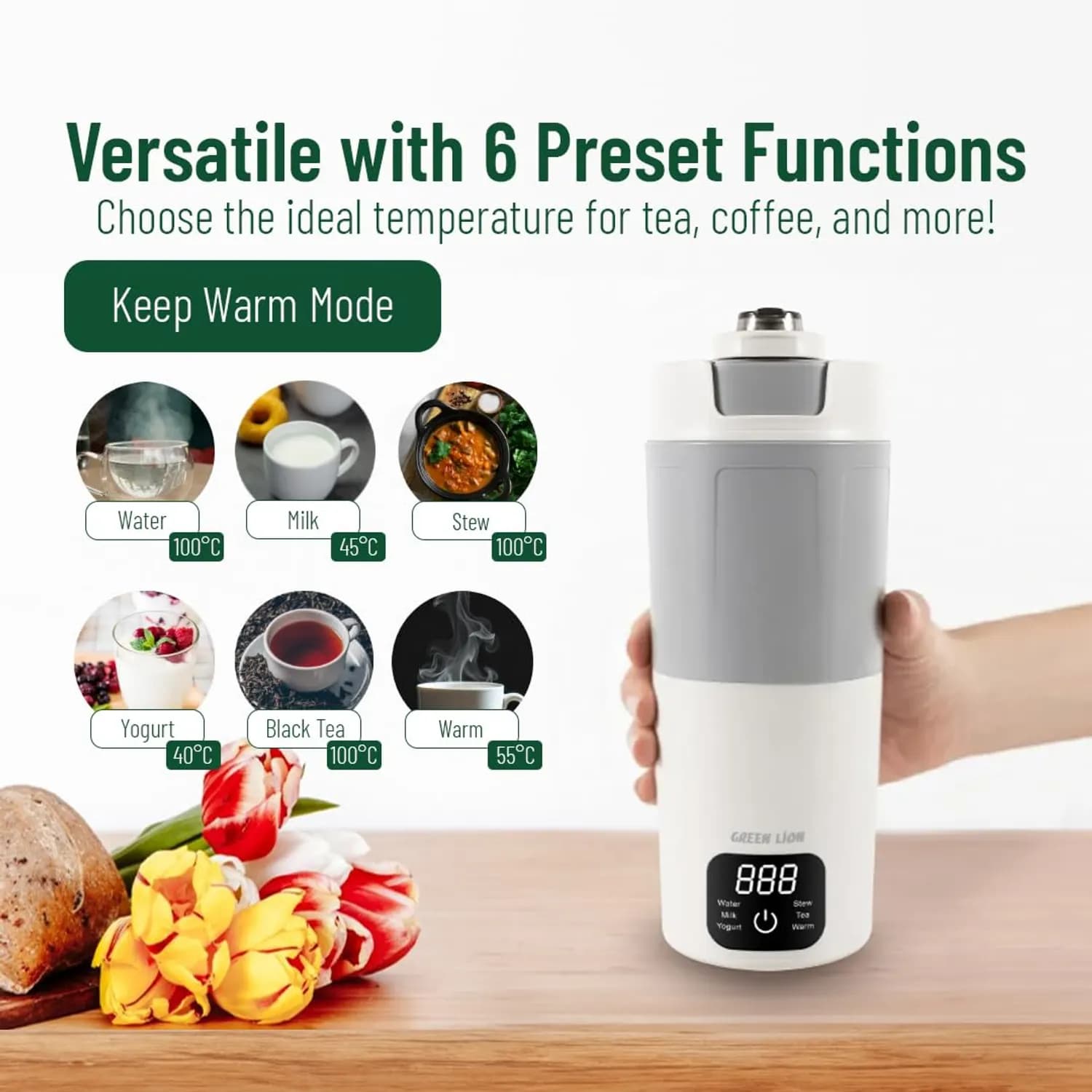 Green Lion Electric Kettle - 600ml, White 2