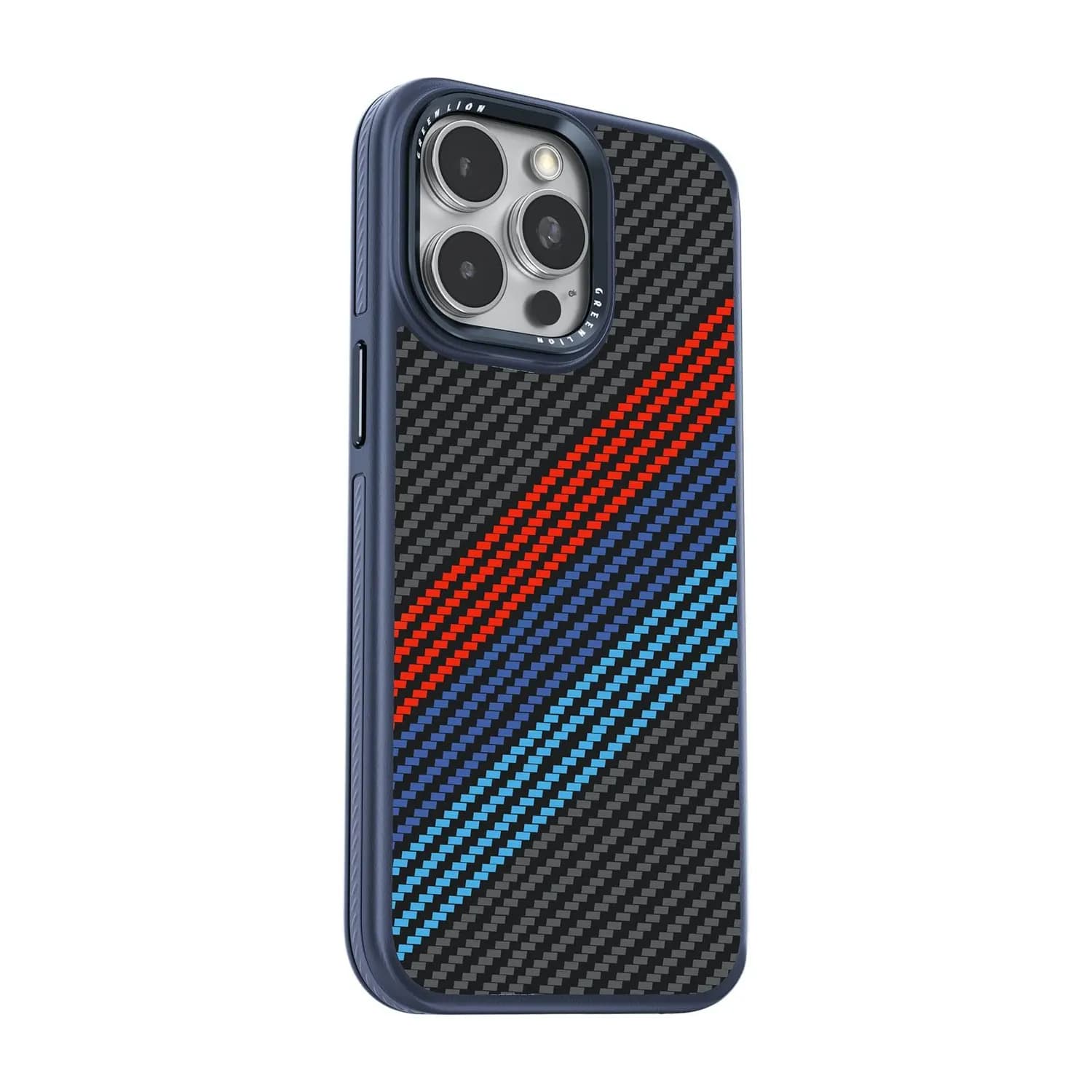 Green Lion Case iPhone 15 Pro - Kevlar Design, Blue 1 Green Lion Case iPhone 15 Pro - Kevlar Design, Blue 1