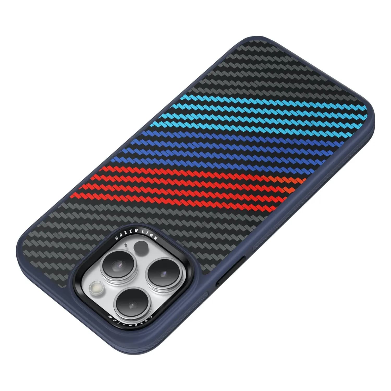 Green Lion Case iPhone 15 Pro Max - Kevlar Design, Blue 2