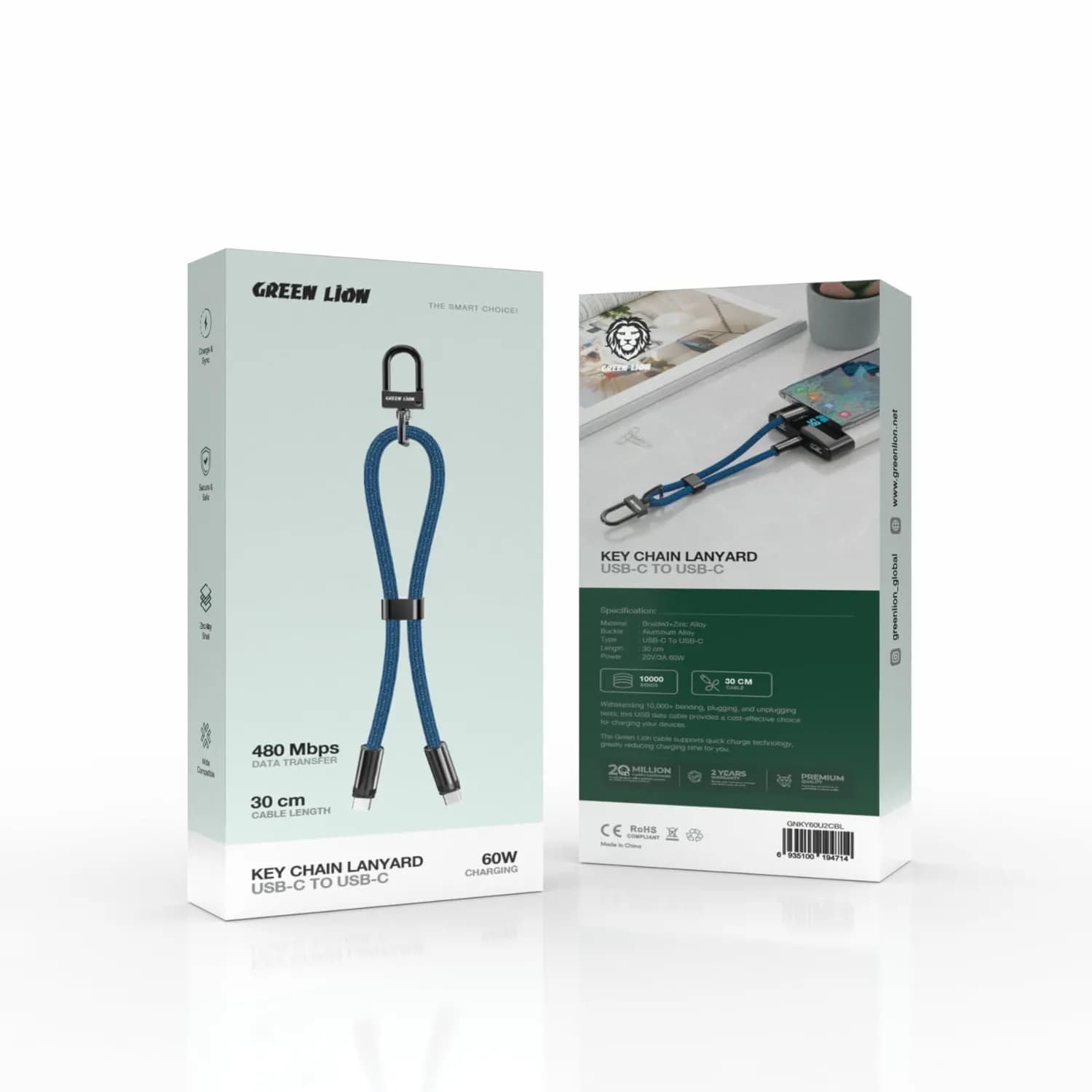 Generic USB Type-C Cable - 60W Fast Charging, Blue — Gray 4