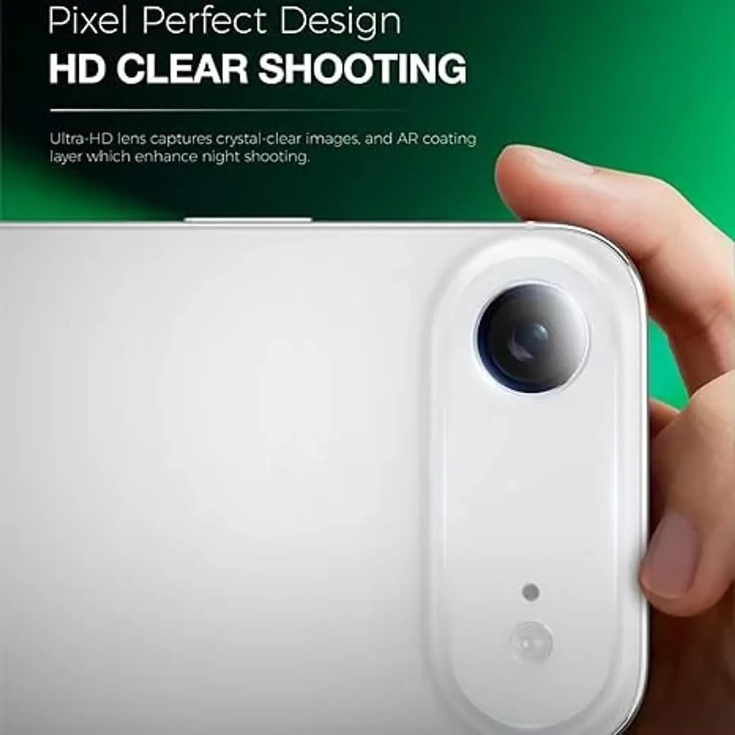 Green Lion Camera Lens Protector iPhone 17 Air - 9H Tempered Glass, Clear Frame 3