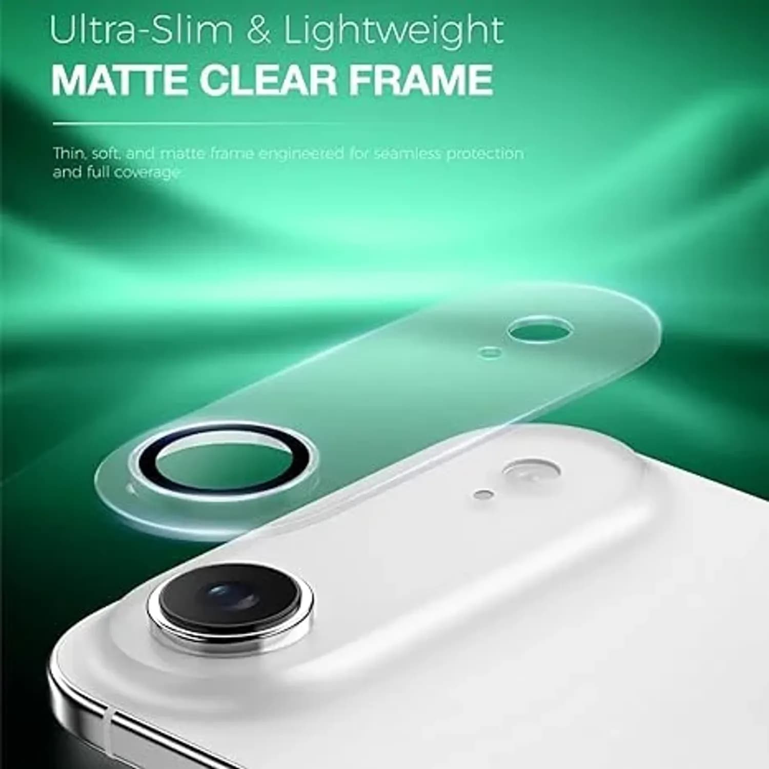 Green Lion Camera Lens Protector iPhone 17 Air - 9H Tempered Glass, Clear Frame 4