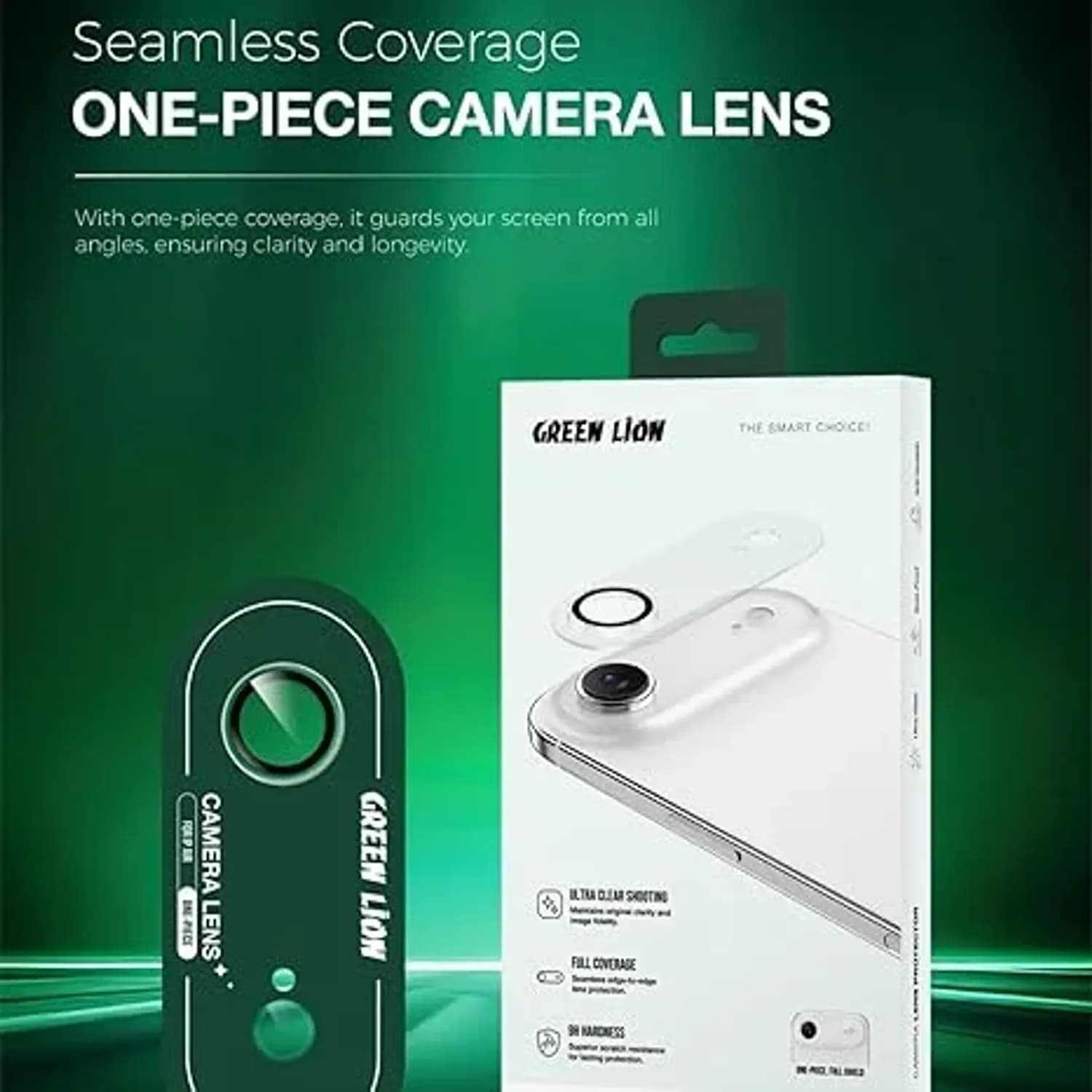 Green Lion Camera Lens Protector iPhone 17 Air - 9H Tempered Glass, Clear Frame 5