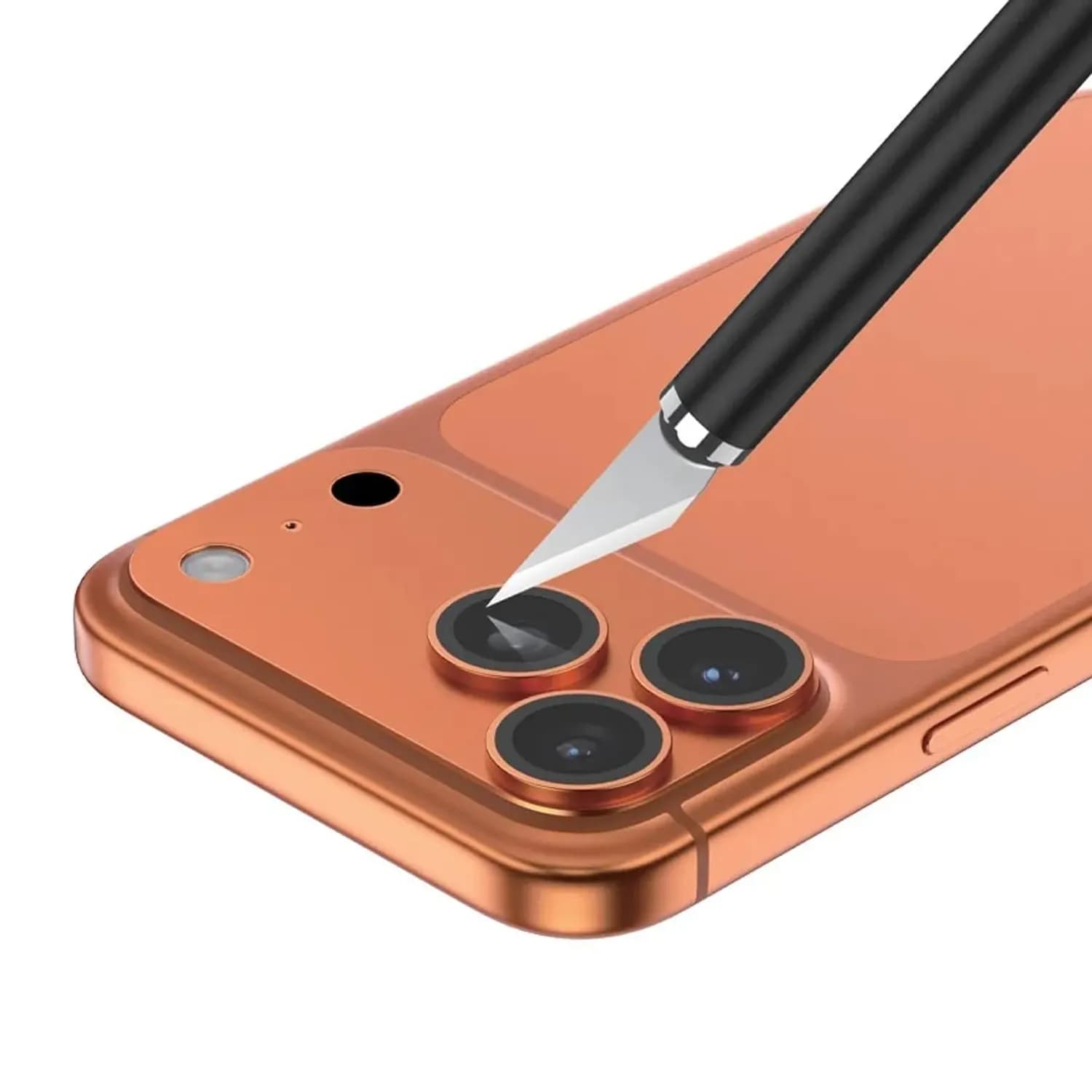 Green Lion Camera Lens Protector iPhone 17 Pro - 9H Tempered Glass, Orange 5