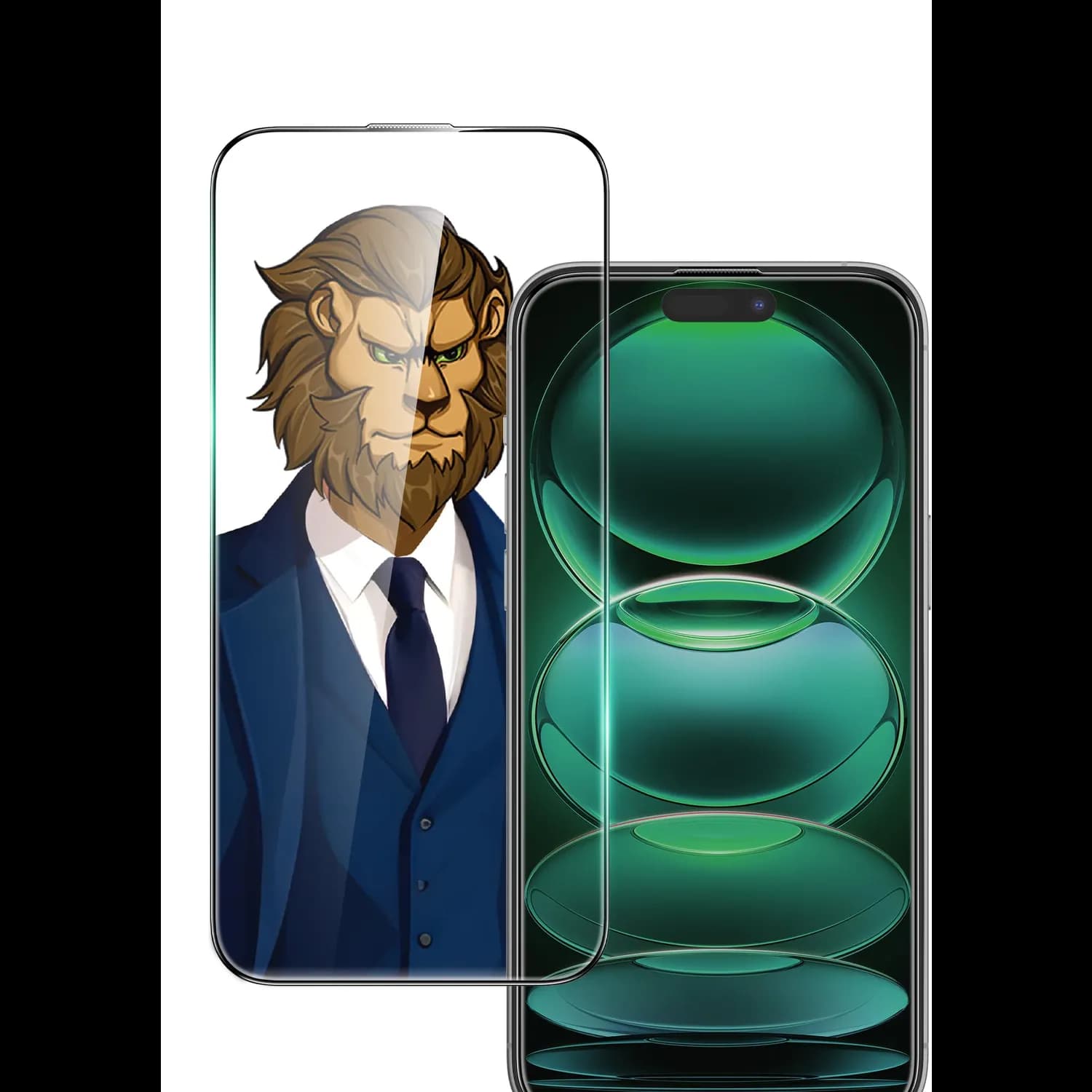 Green Lion Screen Protector iPhone 16 Pro - 3D Curved, Anti-Fingerprint, Clear 3