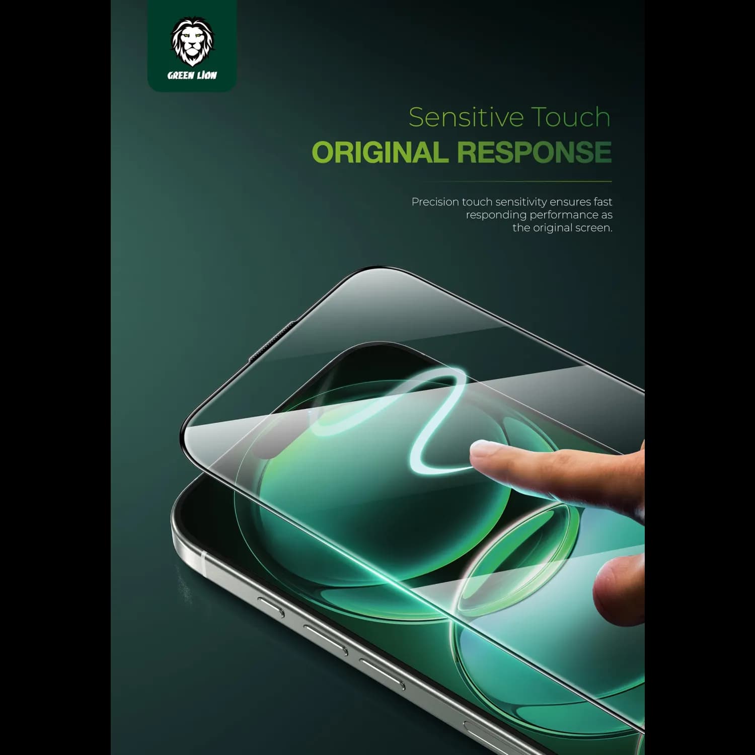Green Lion Screen Protector iPhone 16 Pro Max - 3D Curved, Clear 5