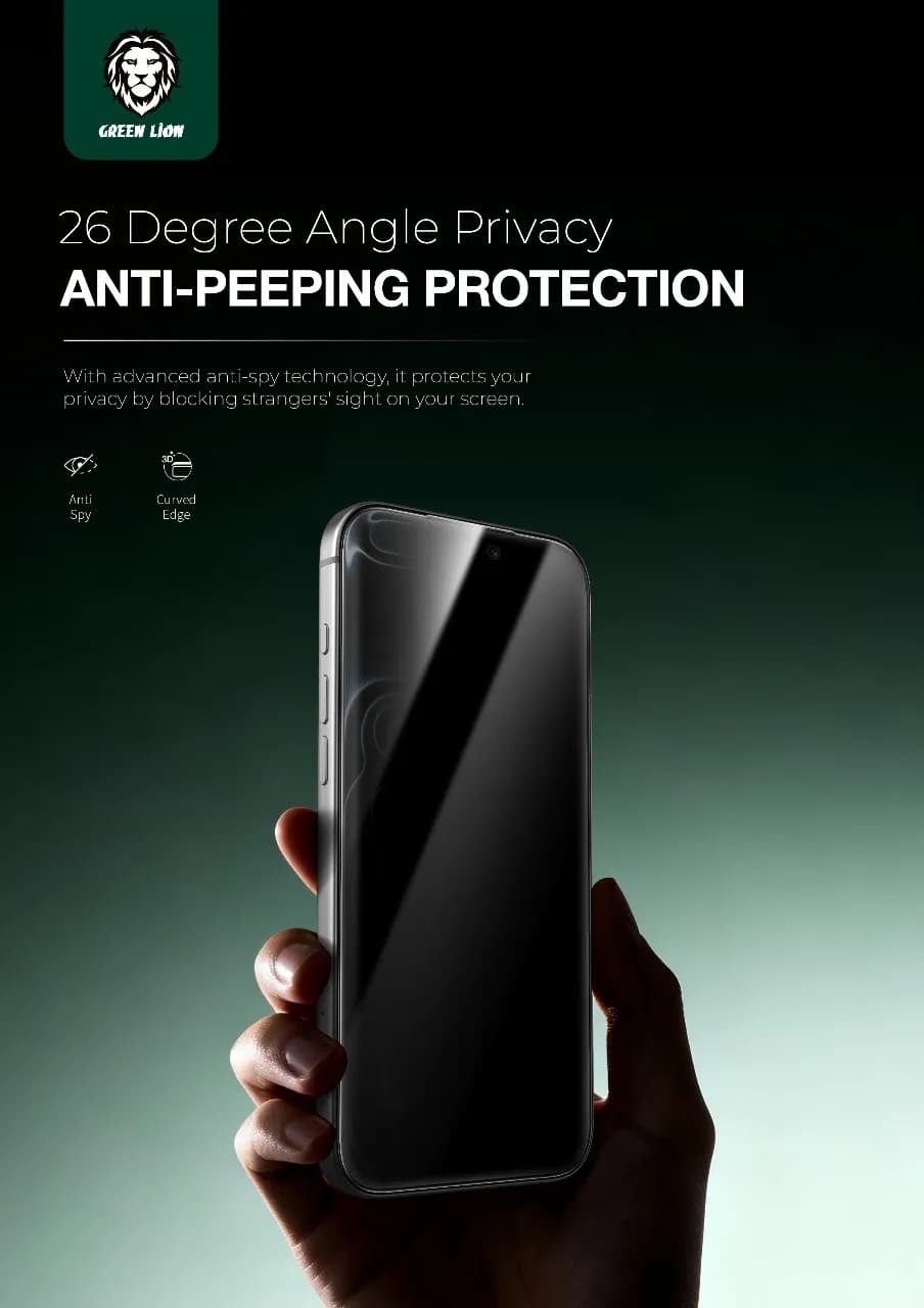 Green Lion Privacy Glass GNL3DCRP17PMBK - 3D Curved, Black Edge 4